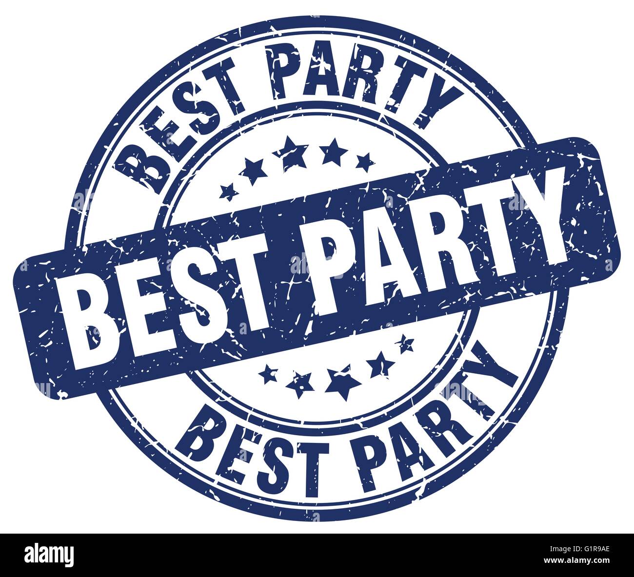 best party blue grunge round vintage rubber stamp Stock Vector Image ...