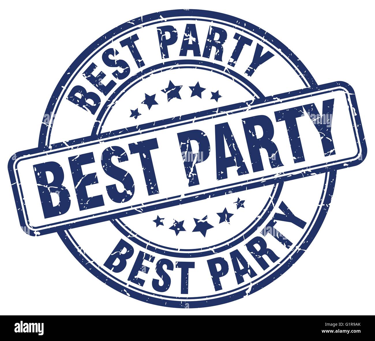 best party blue grunge round vintage rubber stamp Stock Vector Image ...