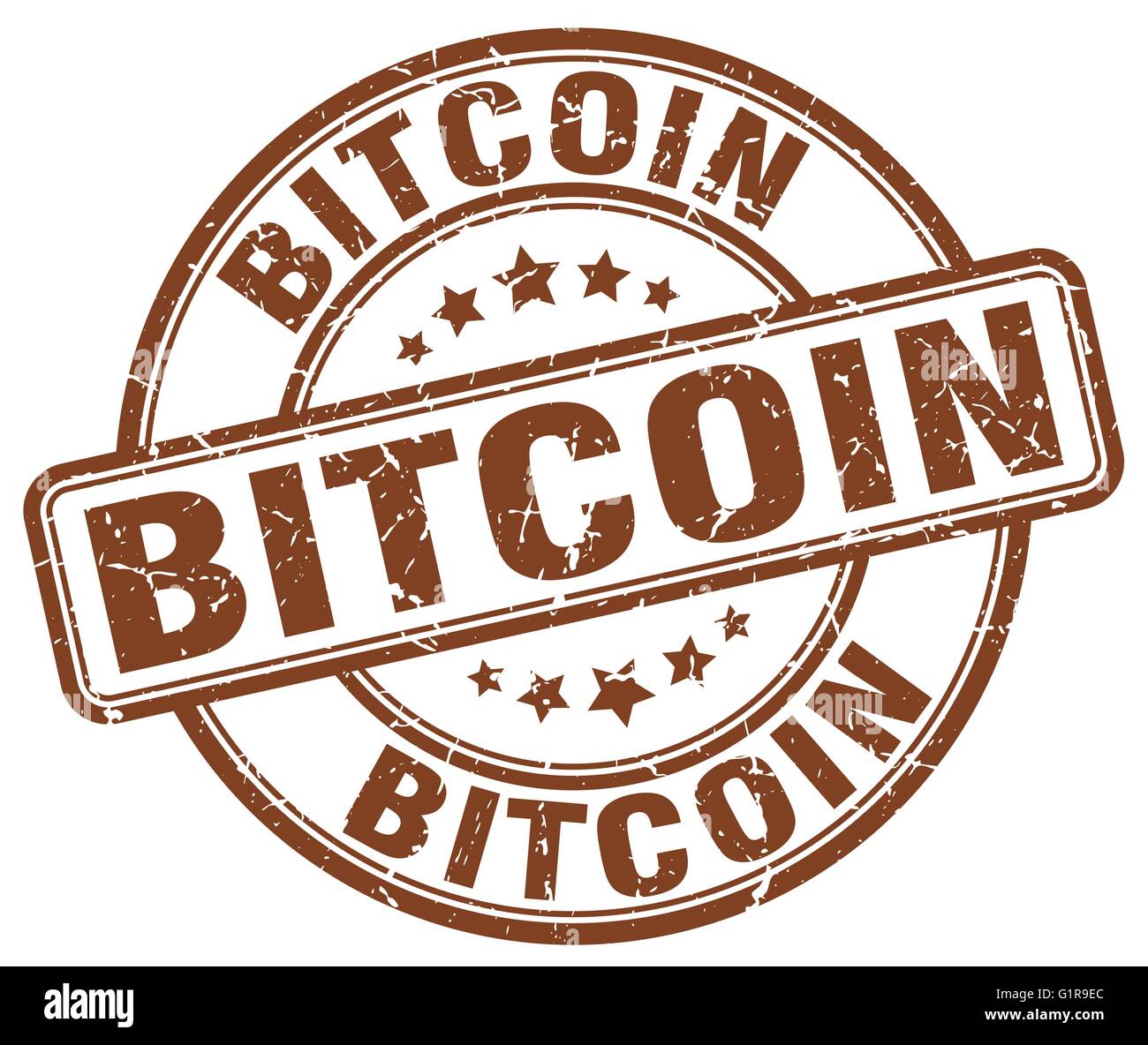 bitcoin brown grunge round vintage rubber stamp Stock Vector Image ...