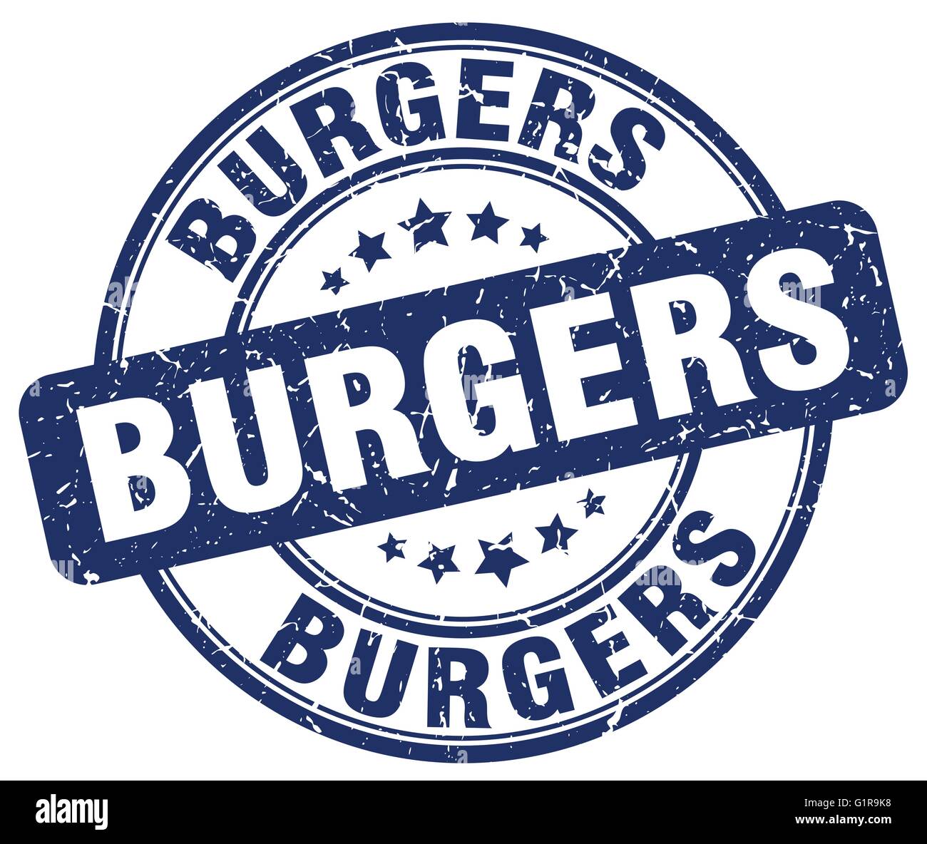 burgers blue grunge round vintage rubber stamp Stock Vector Image & Art ...