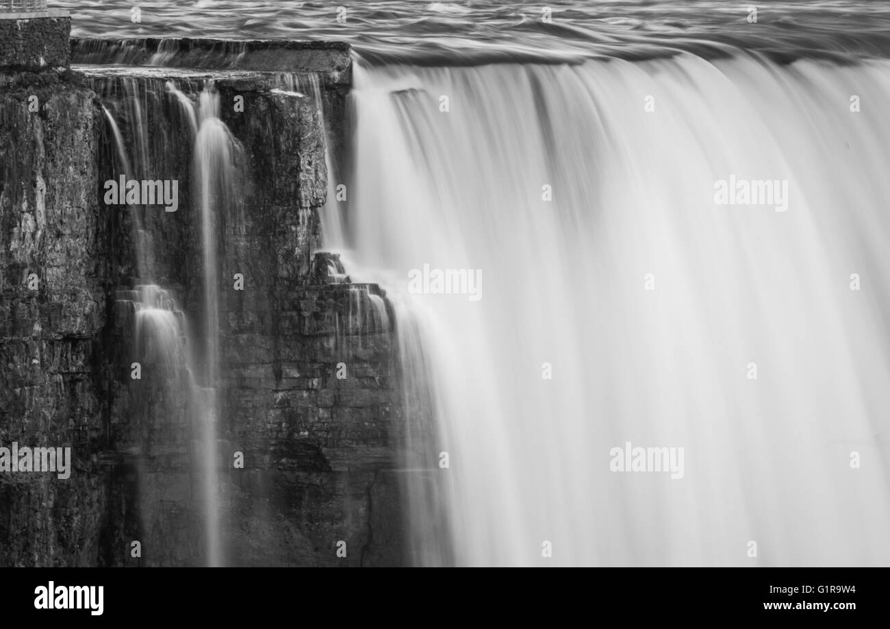 May 5, 2016 - Niagara Falls, Ont. The Niagara River flows towards the Horseshoe Falls, one of three waterfall formations located Stock Photo