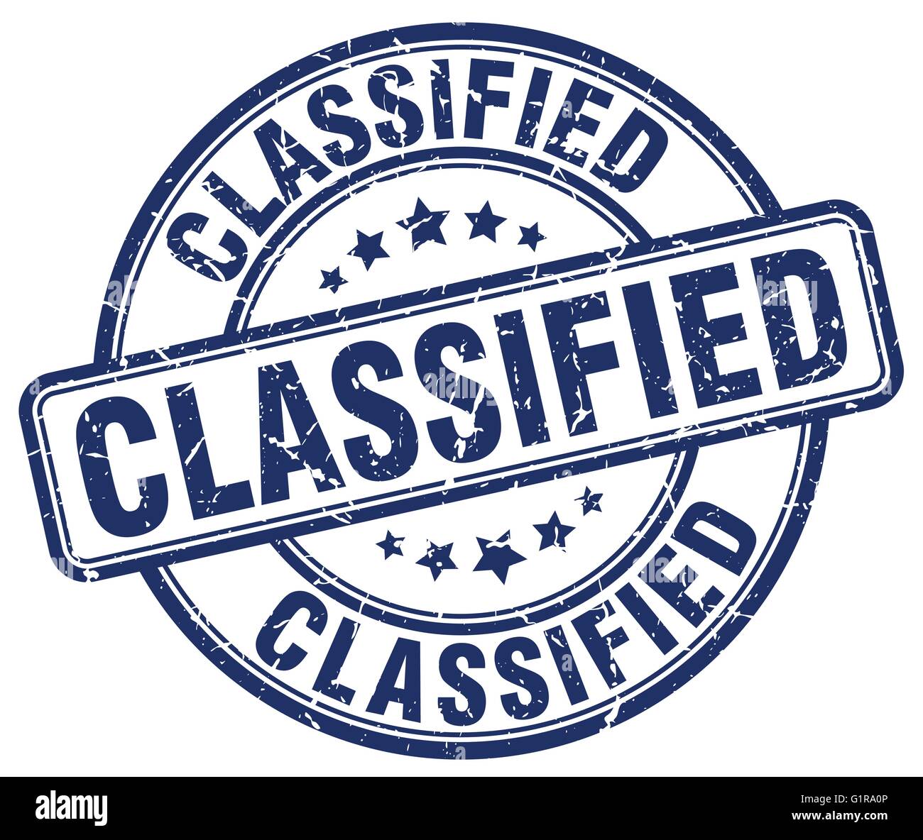 classified blue grunge round vintage rubber stamp Stock Vector Image ...
