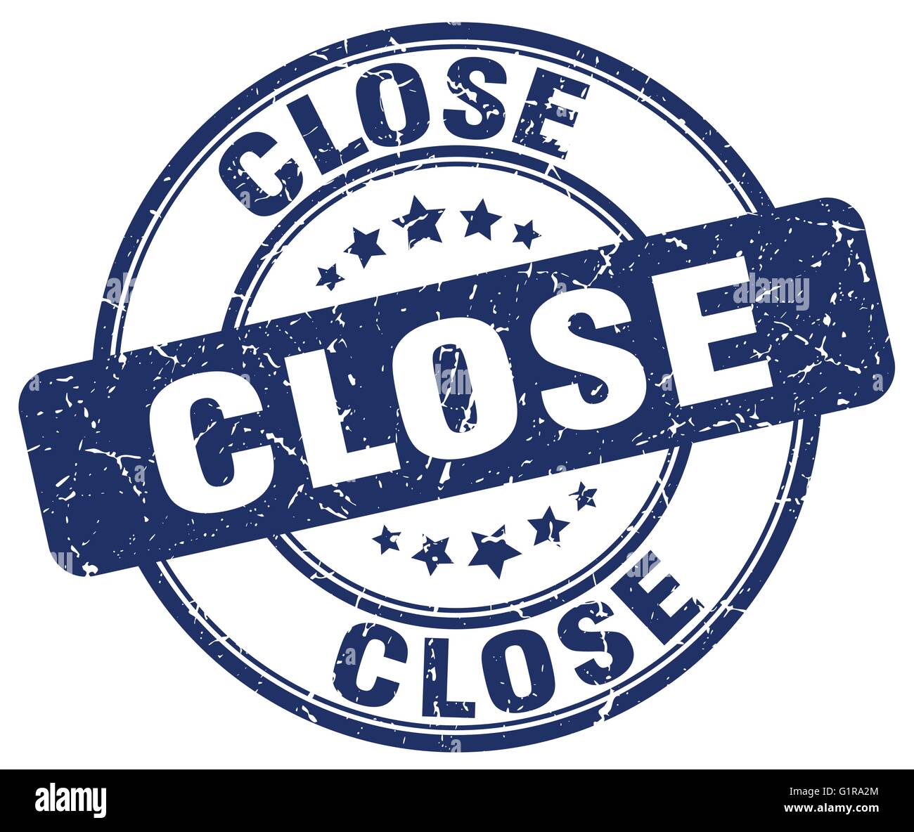 close blue grunge round vintage rubber stamp Stock Vector Image & Art ...
