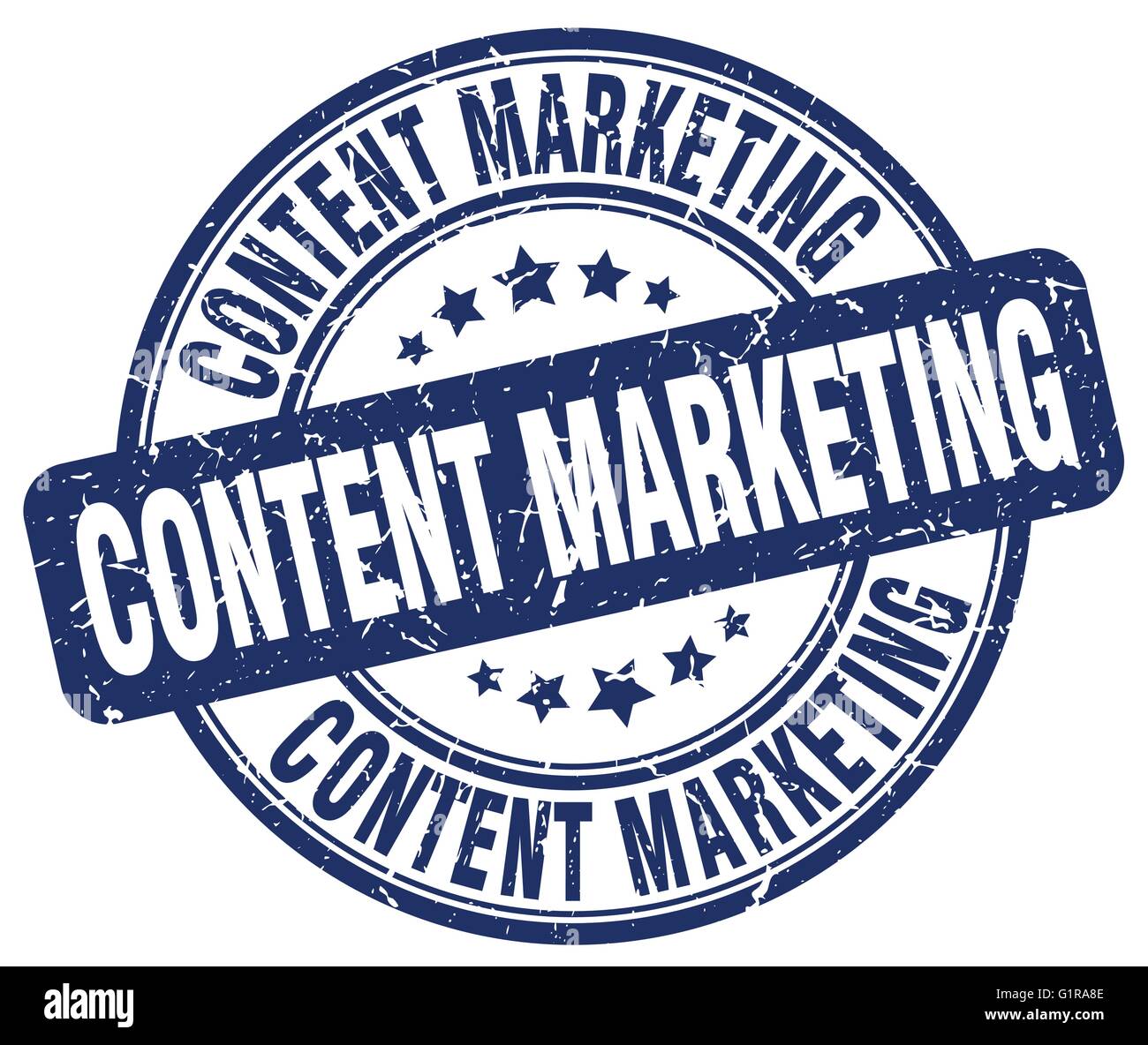 content marketing blue grunge round vintage rubber stamp Stock Vector ...