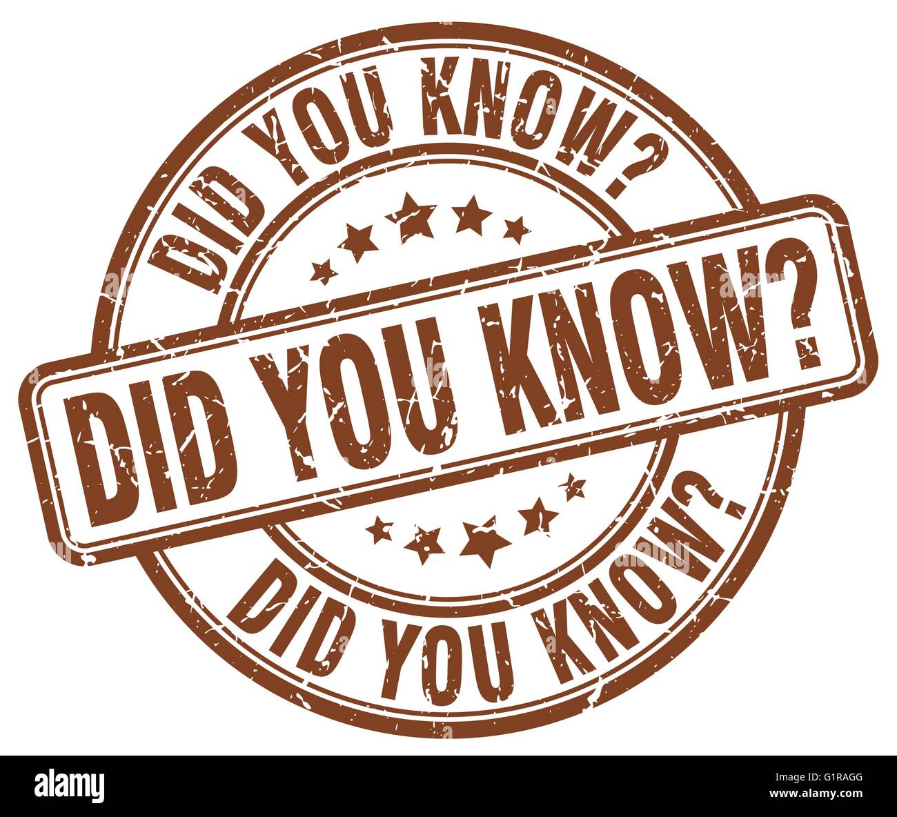 did you know brown grunge round vintage rubber stamp Stock Vector Image ...