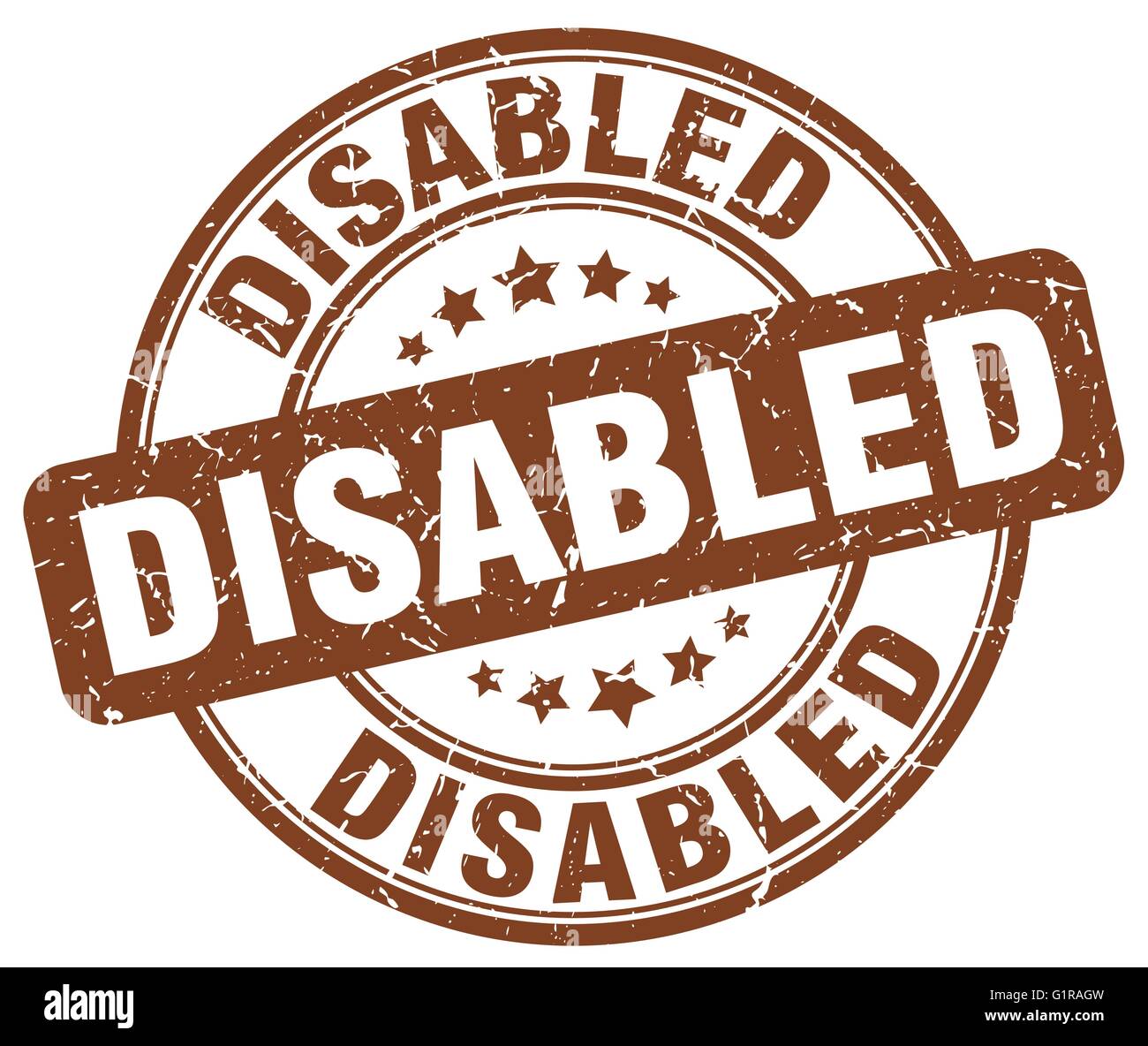 disabled brown grunge round vintage rubber stamp Stock Vector Image ...
