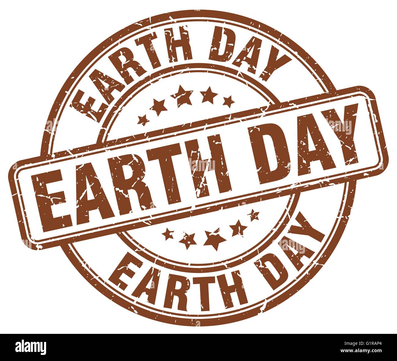 earth day brown grunge round vintage rubber stamp Stock Vector Image ...