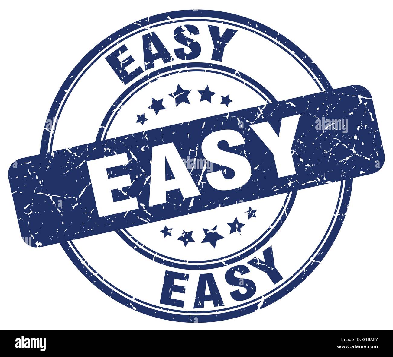 easy blue grunge round vintage rubber stamp Stock Vector Image & Art ...
