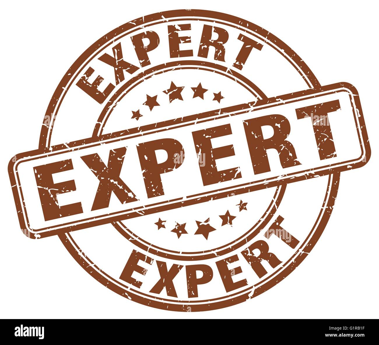 expert brown grunge round vintage rubber stamp Stock Vector Image & Art ...