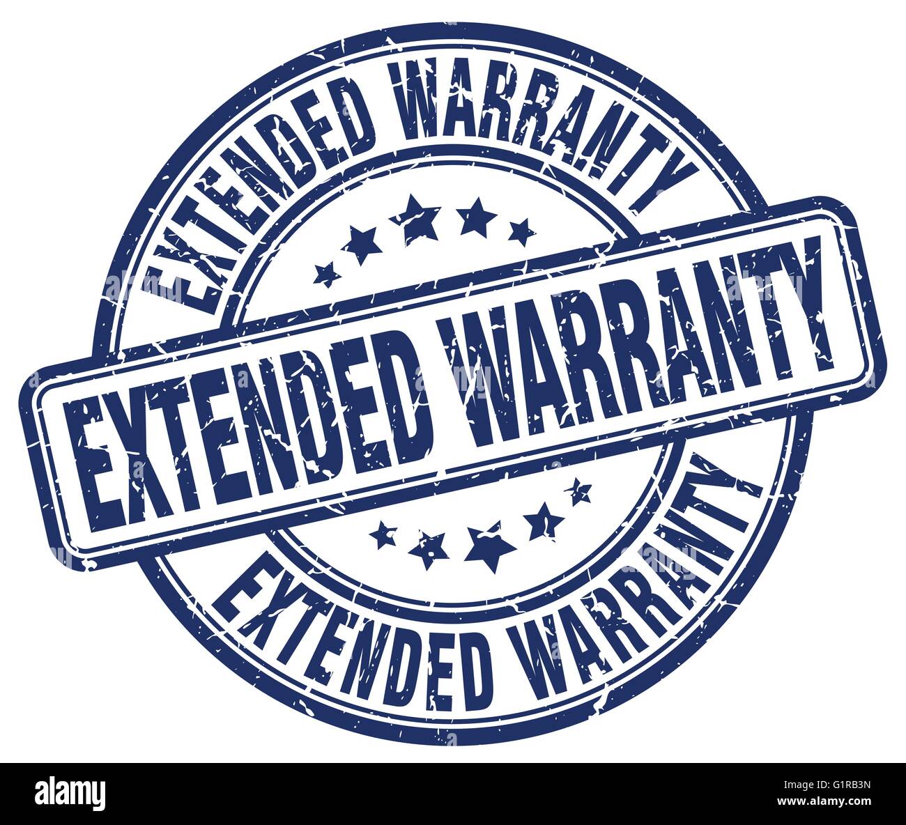 extended warranty blue grunge round vintage rubber stamp Stock Vector ...