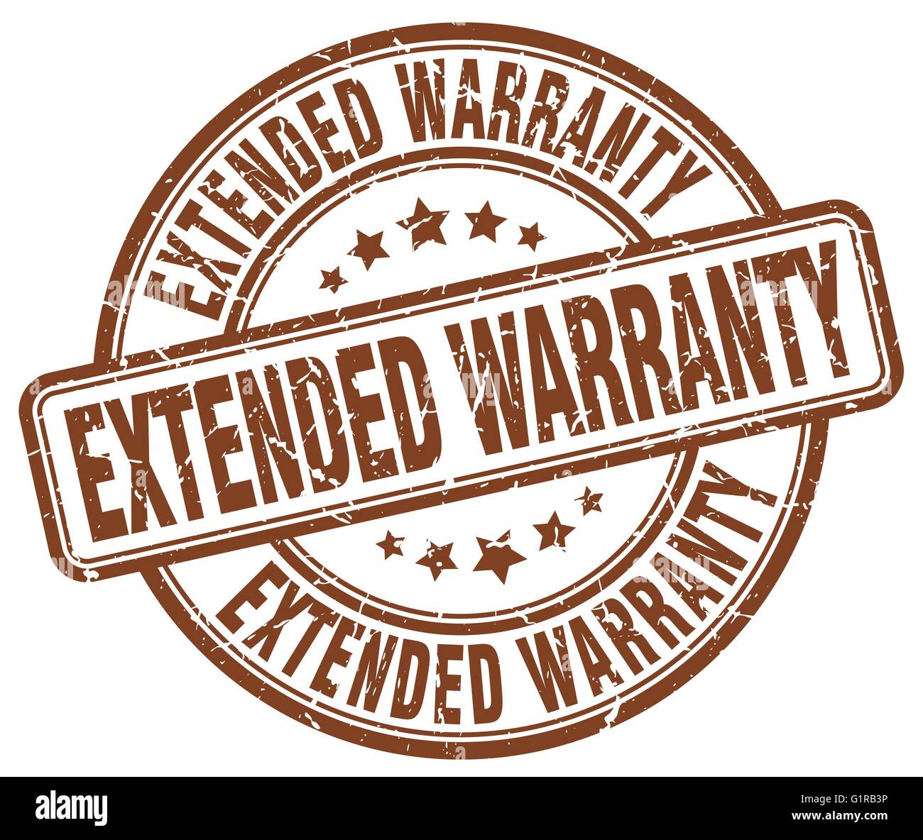 extended warranty brown grunge round vintage rubber stamp Stock Vector ...