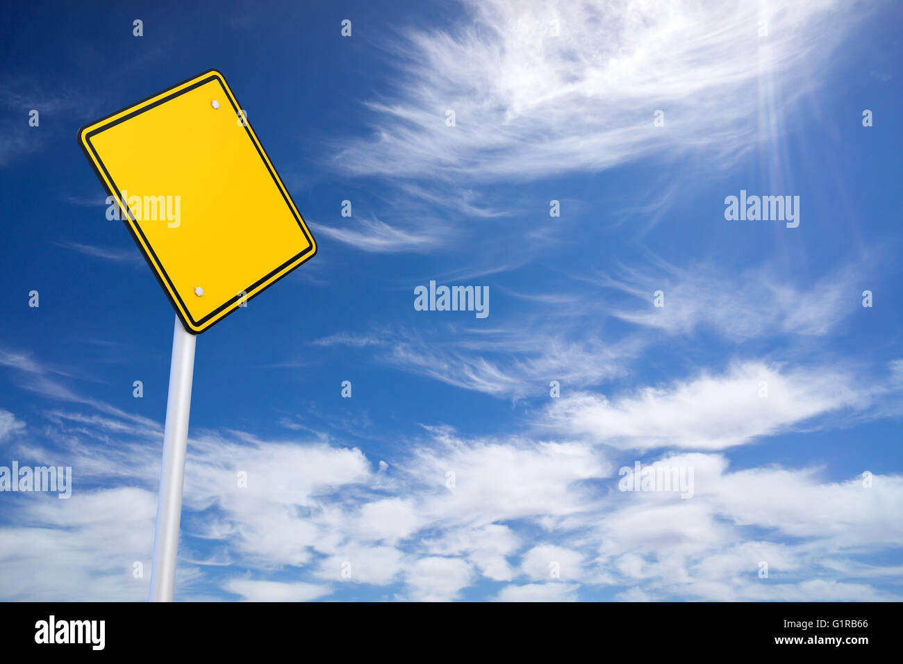 Blank Road Sign and Blue Sky Background Stock Photo - Alamy