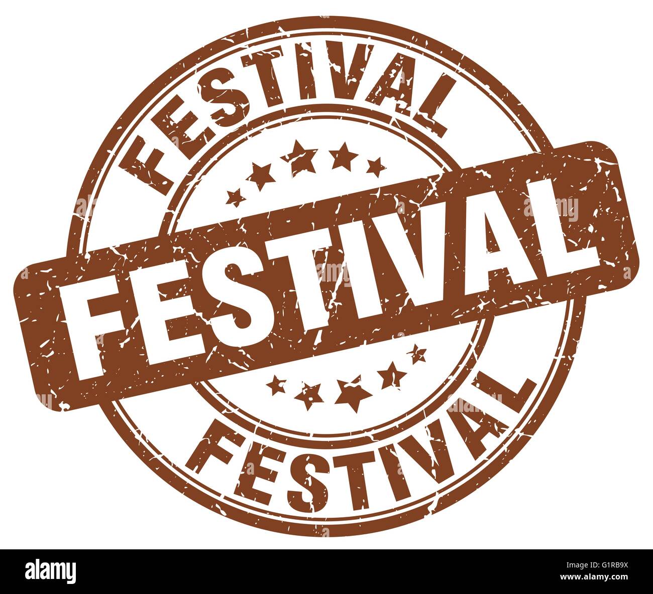 festival brown grunge round vintage rubber stamp Stock Vector Image ...