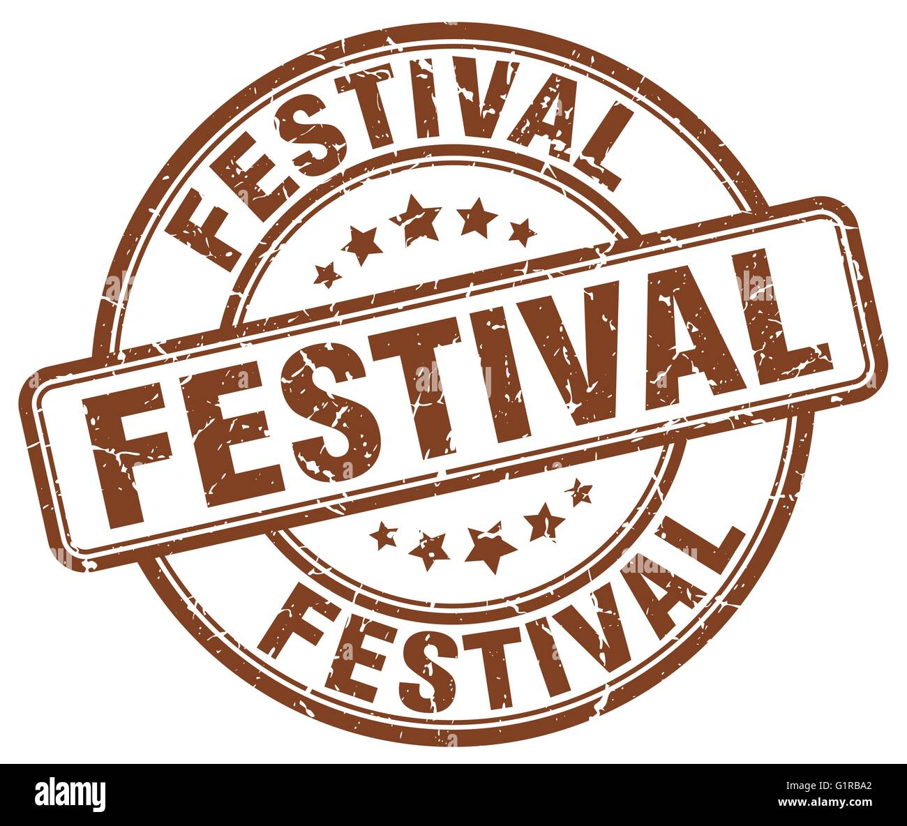 festival brown grunge round vintage rubber stamp Stock Vector Image ...