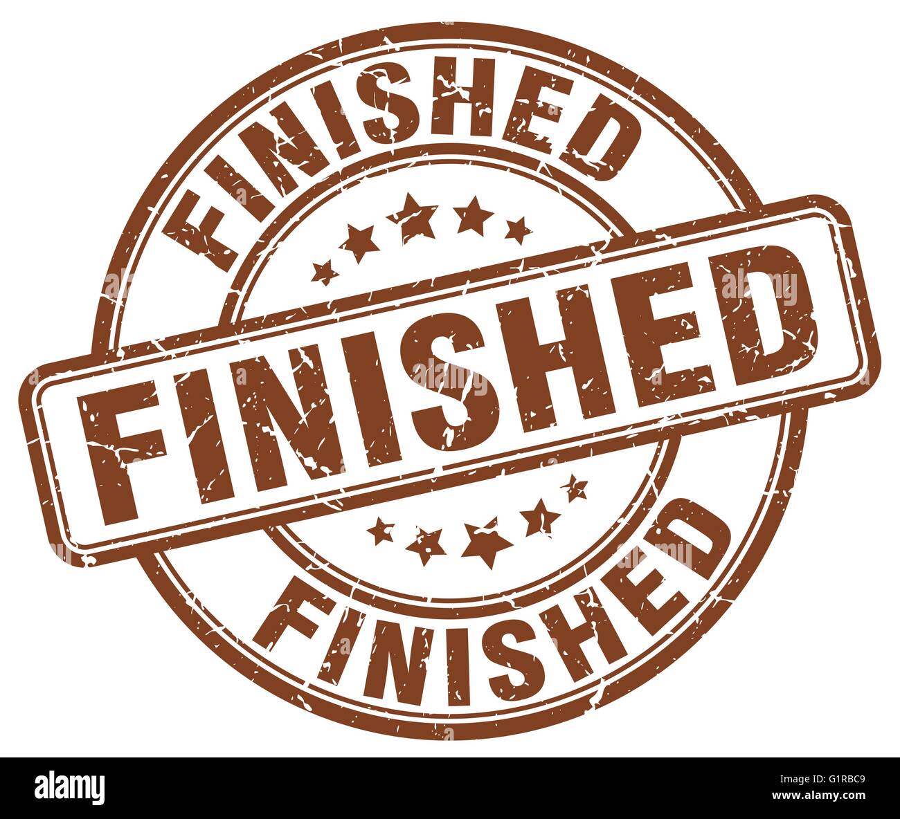 finished brown grunge round vintage rubber stamp Stock Vector Image ...