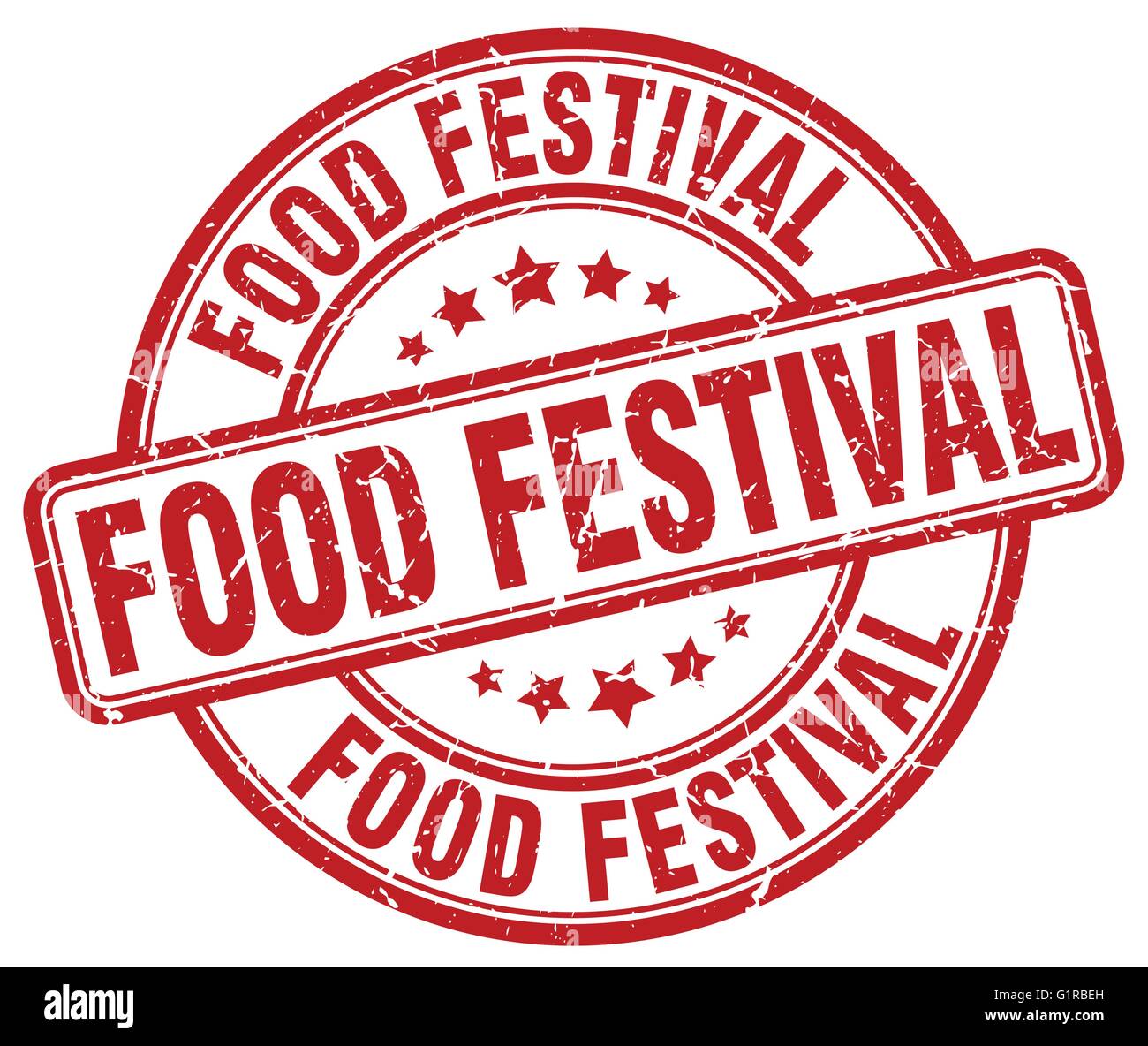 food festival red grunge round vintage rubber stamp Stock Vector Image ...