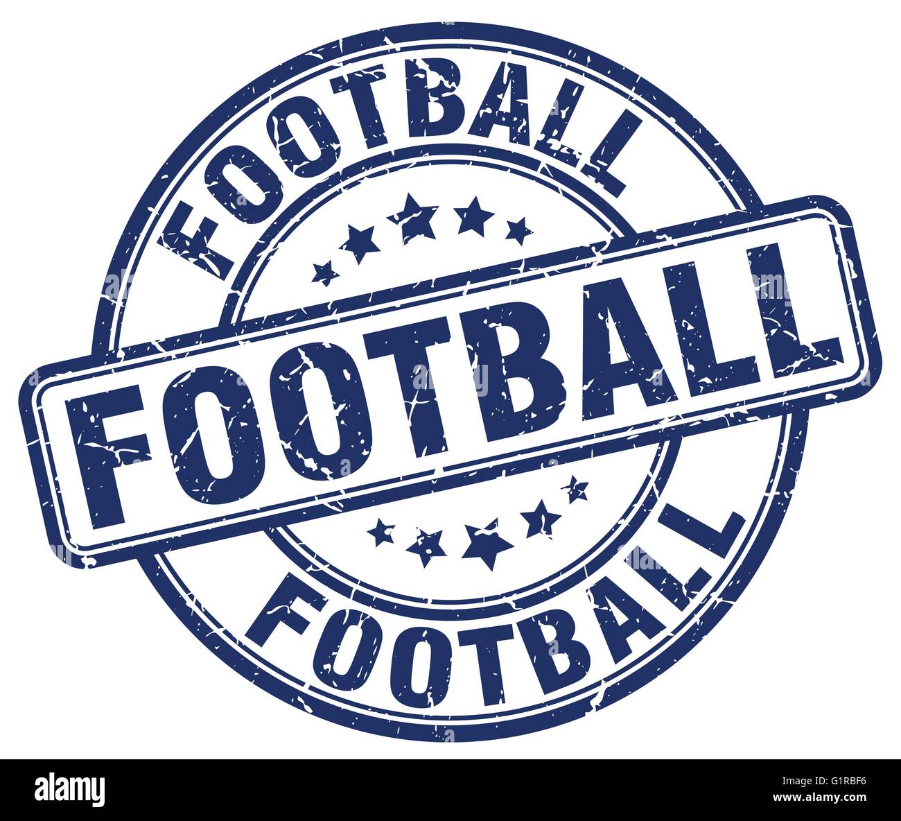 football blue grunge round vintage rubber stamp Stock Vector Image ...