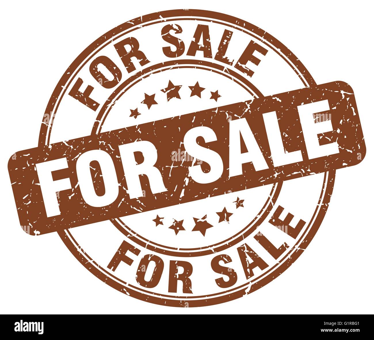 for sale brown grunge round vintage rubber stamp Stock Vector Image ...