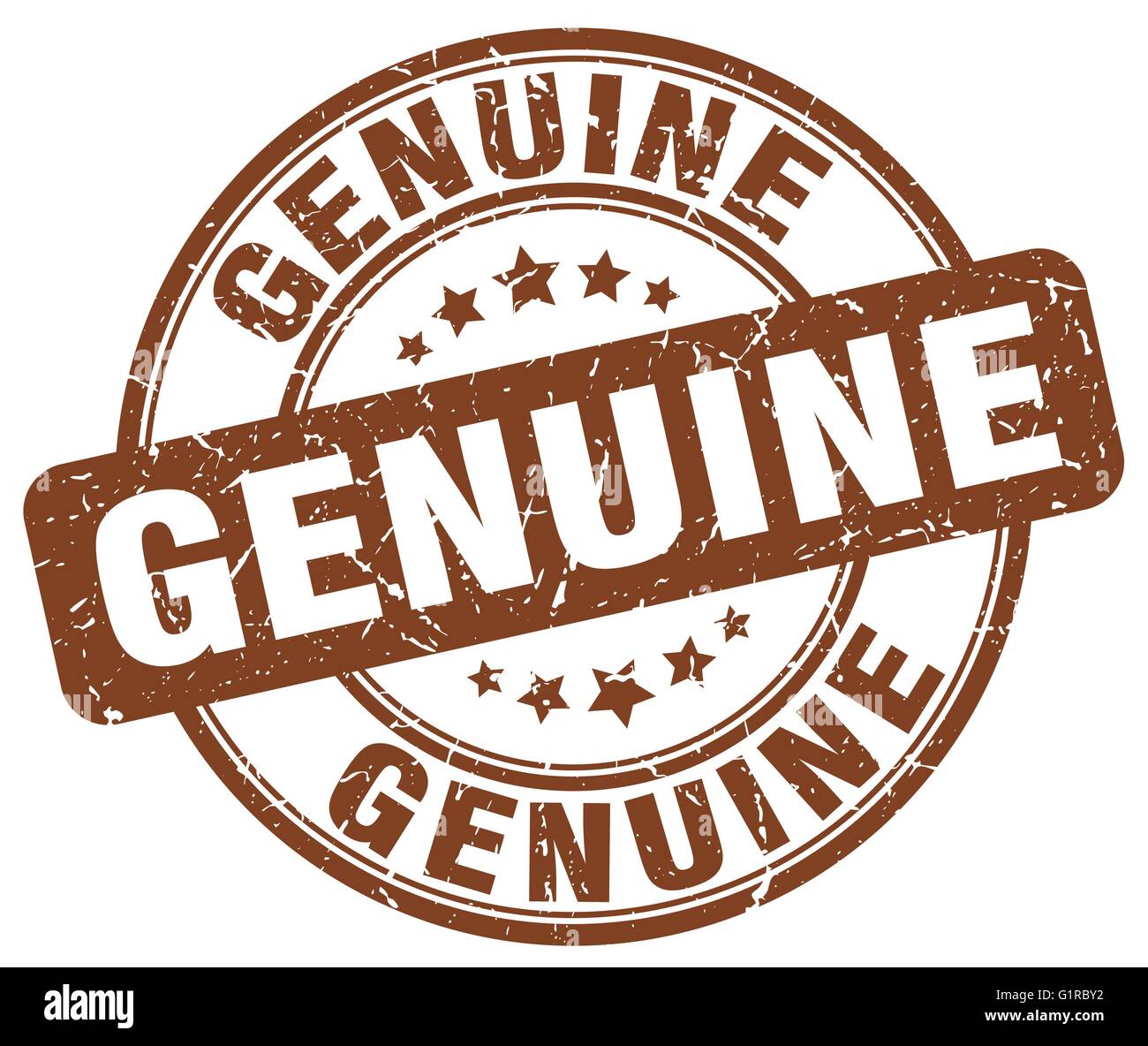 genuine brown grunge round vintage rubber stamp Stock Vector Image ...