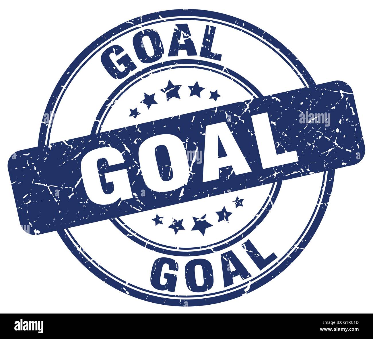goal blue grunge round vintage rubber stamp Stock Vector Image & Art ...