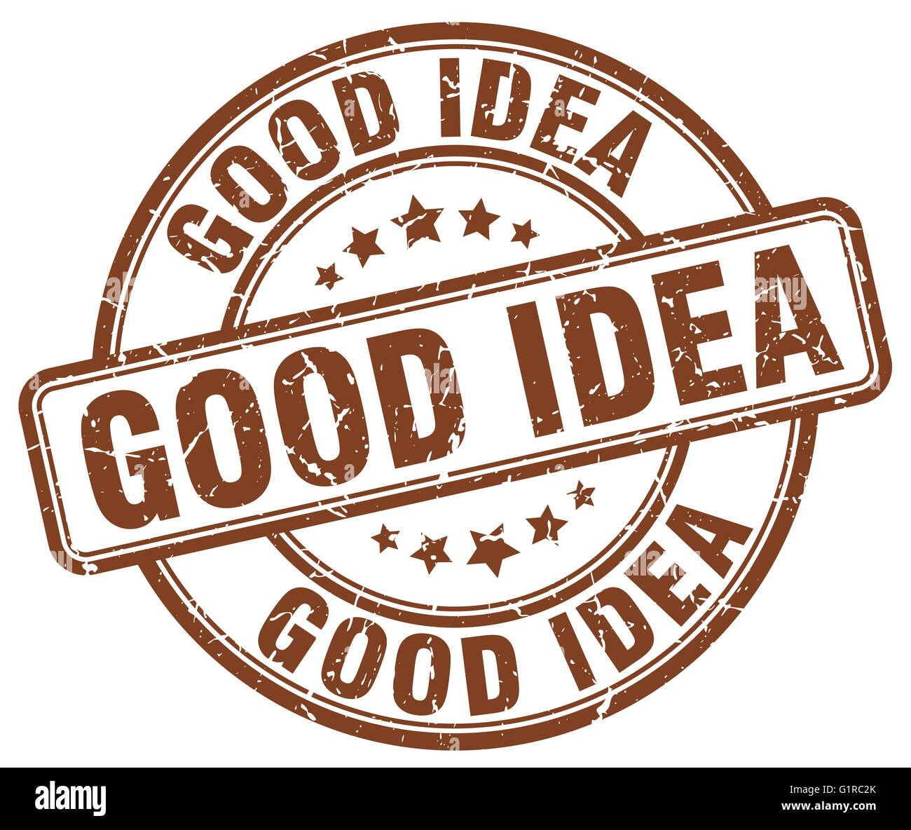 good idea brown grunge round vintage rubber stamp Stock Vector Image ...