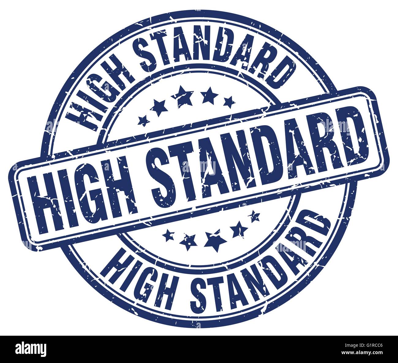 high standard blue grunge round vintage rubber stamp Stock Vector Image ...