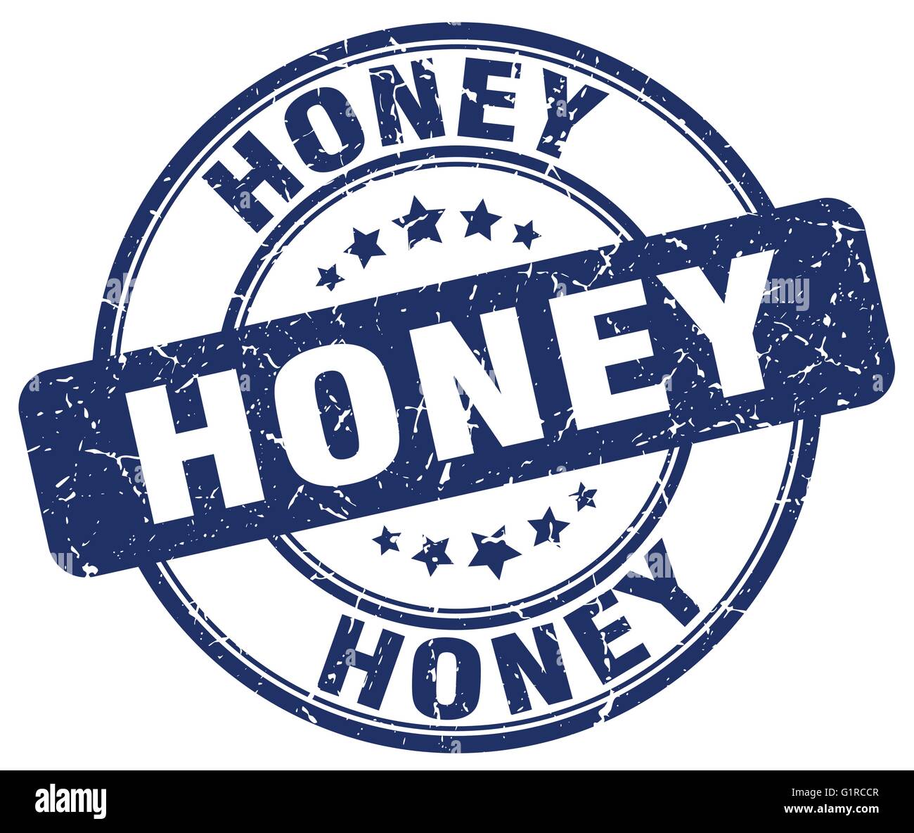 honey blue grunge round vintage rubber stamp Stock Vector Image & Art ...