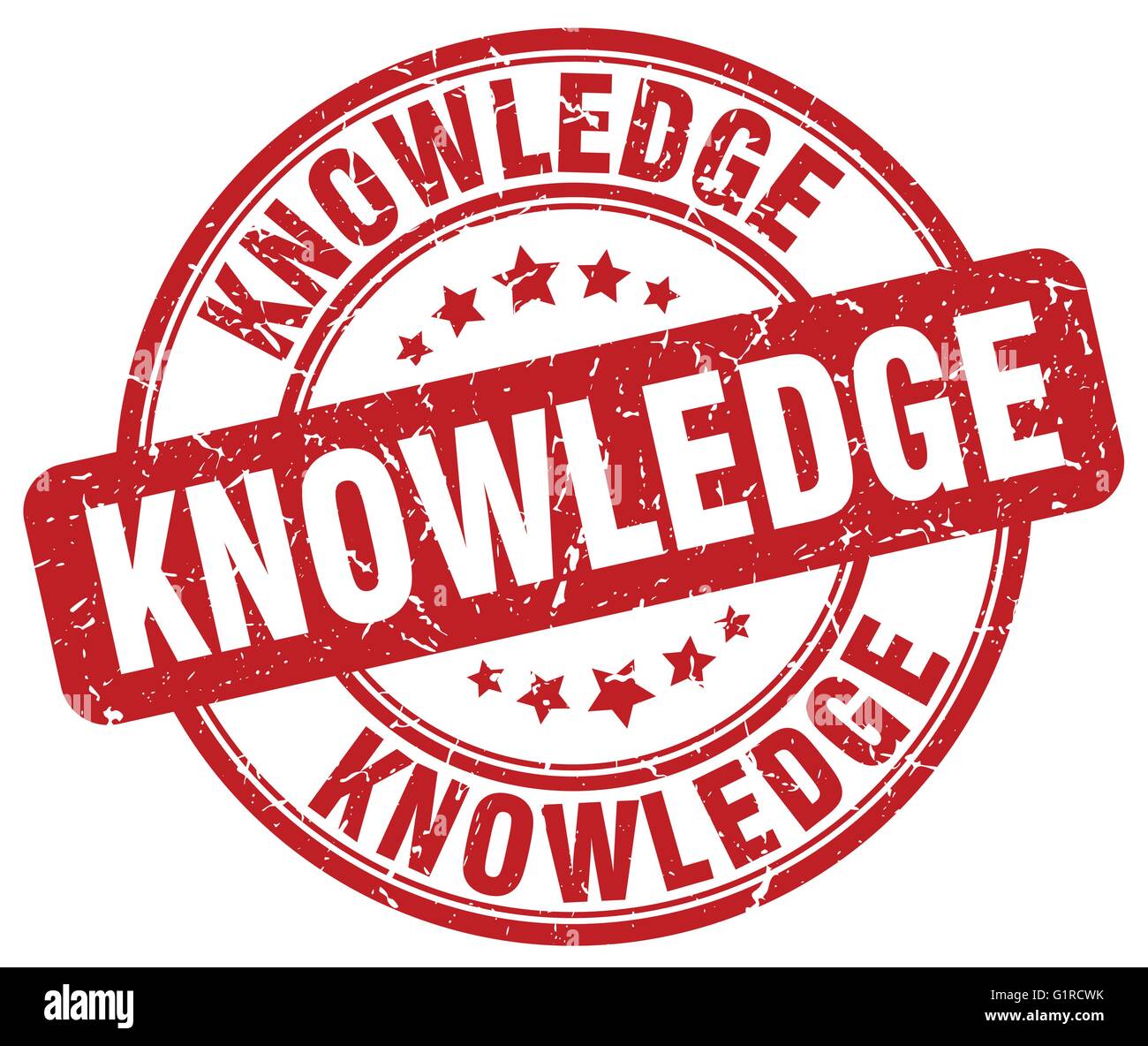 knowledge red grunge round vintage rubber stamp Stock Vector Image ...