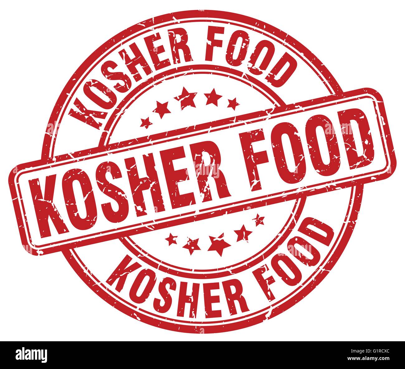 kosher food red grunge round vintage rubber stamp Stock Vector Image ...