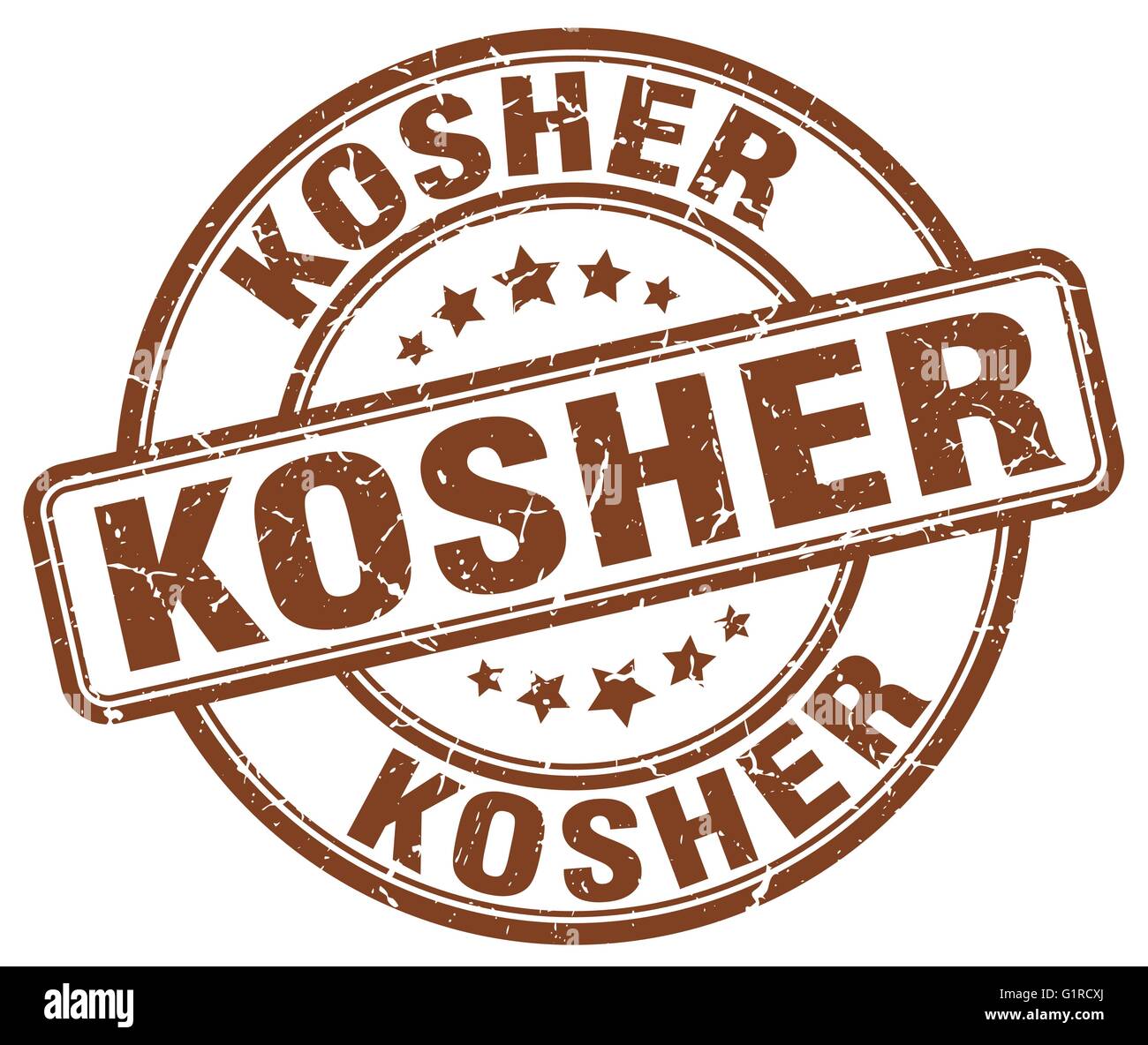 kosher brown grunge round vintage rubber stamp Stock Vector Image & Art ...
