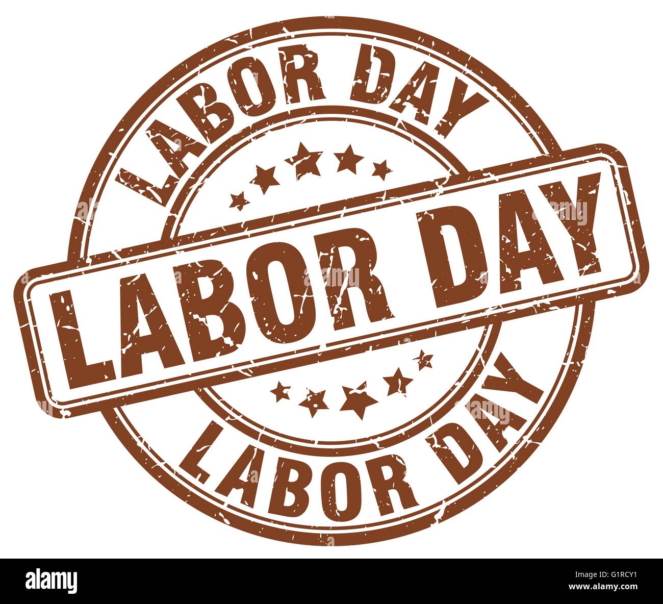 labor day brown grunge round vintage rubber stamp Stock Vector Image ...