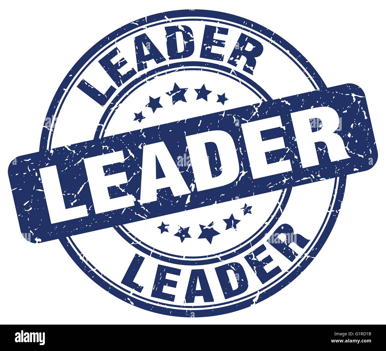 leader blue grunge round vintage rubber stamp Stock Vector Image & Art ...