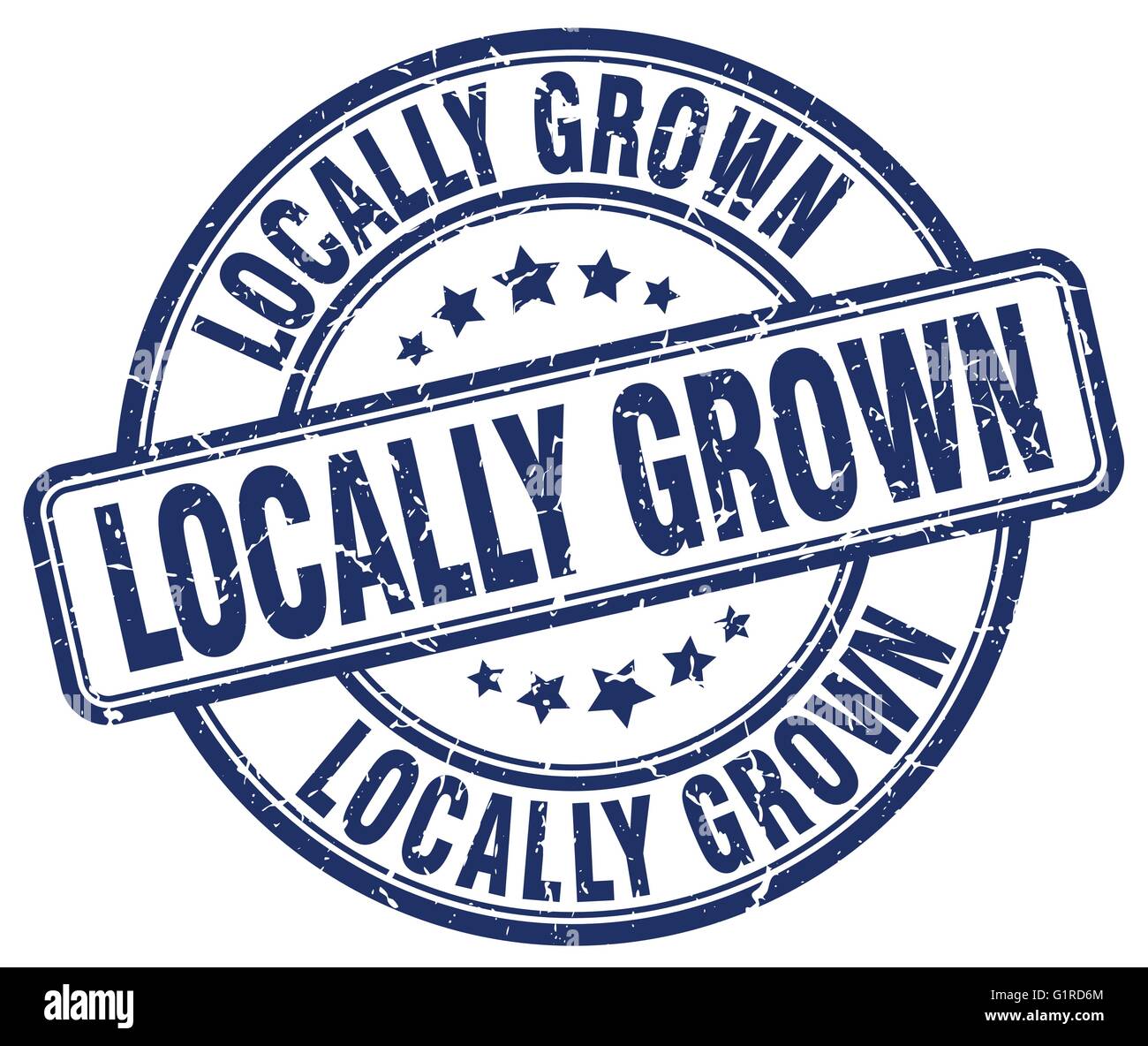 locally grown blue grunge round vintage rubber stamp Stock Vector Image ...