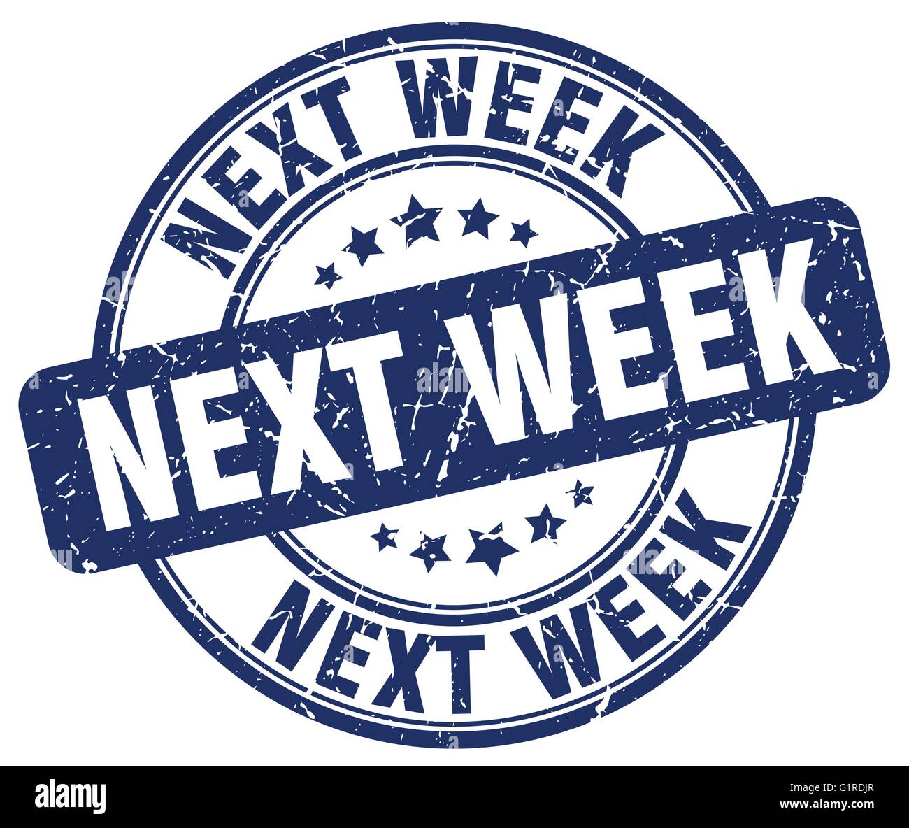 next week blue grunge round vintage rubber stamp Stock Vector Image ...