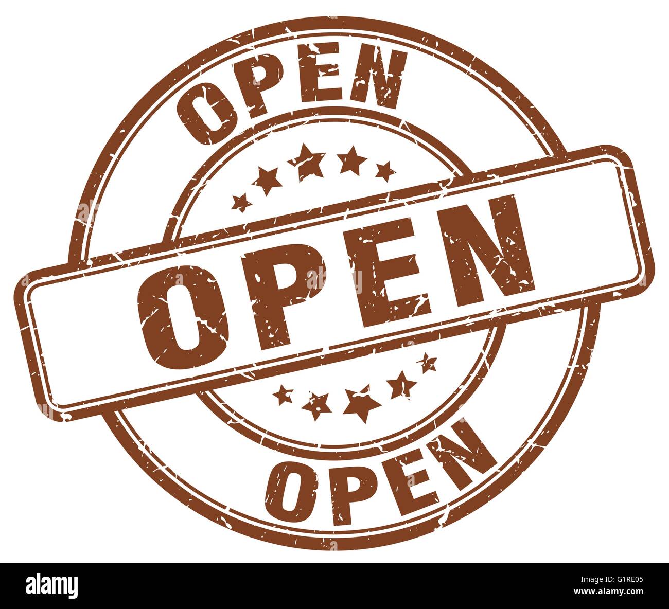 open brown grunge round vintage rubber stamp Stock Vector Image & Art ...