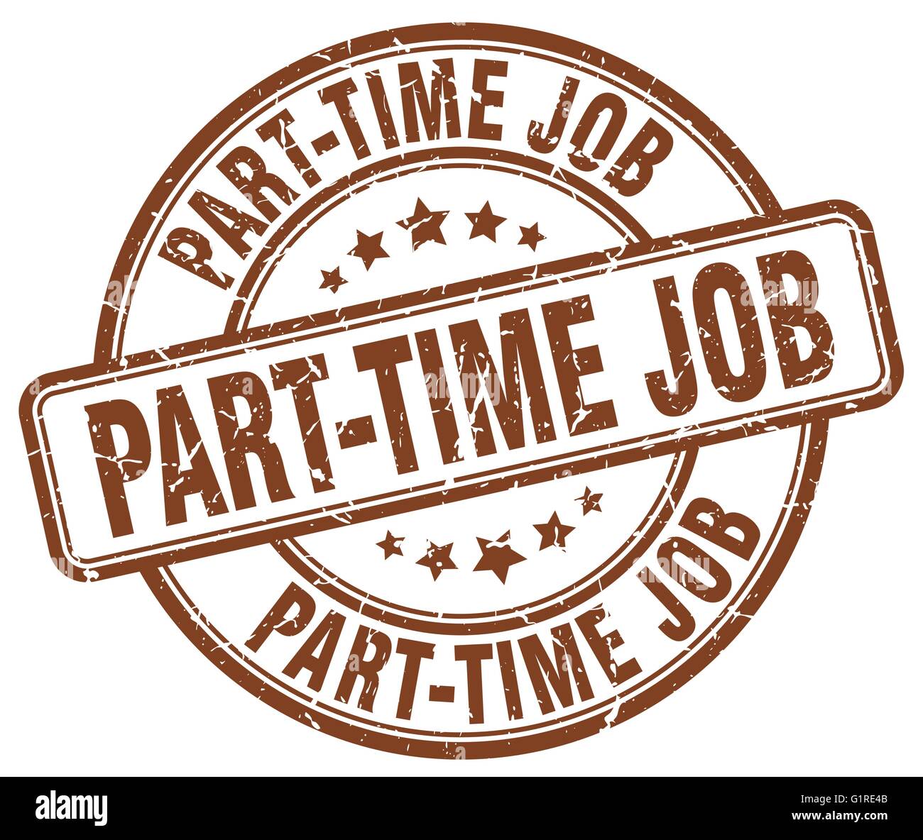 part-time job brown grunge round vintage rubber stamp Stock Vector ...