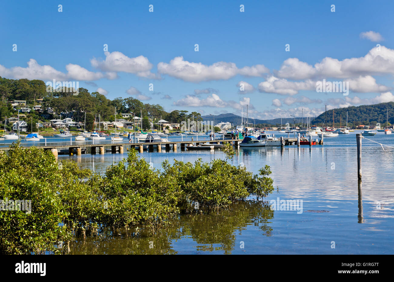 Australia, New South Wales, Central Coast, Brisbane Water, Hardys Bay, Killcare Public Wharf Stock Photo