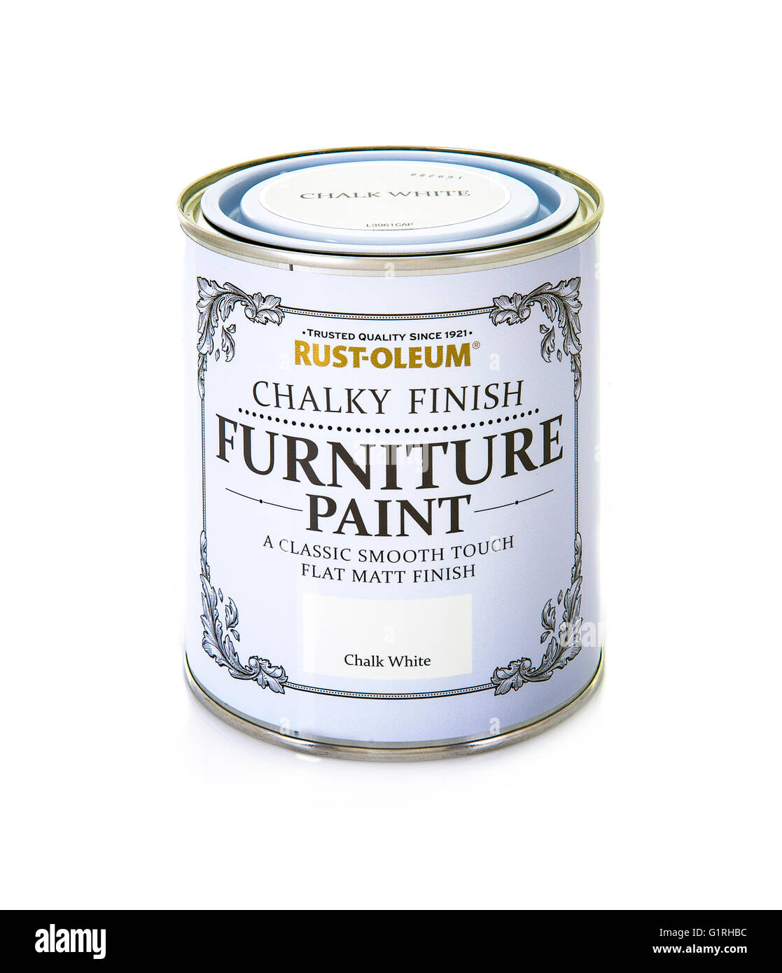 Rustoleum Chalky Finish Furniture Paint on a white background Stock