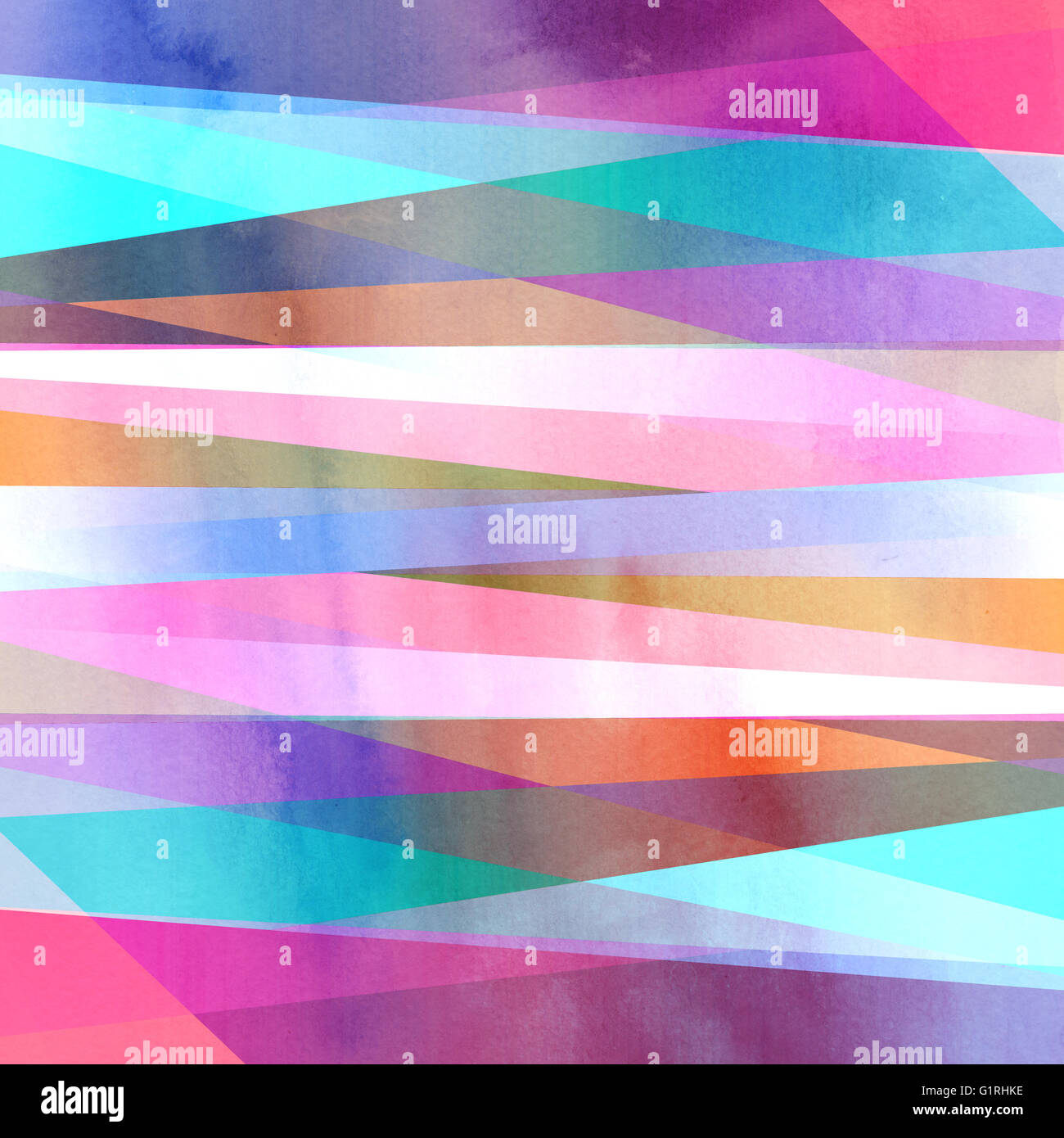 Abstract colorful watercolor background with different geometric ...