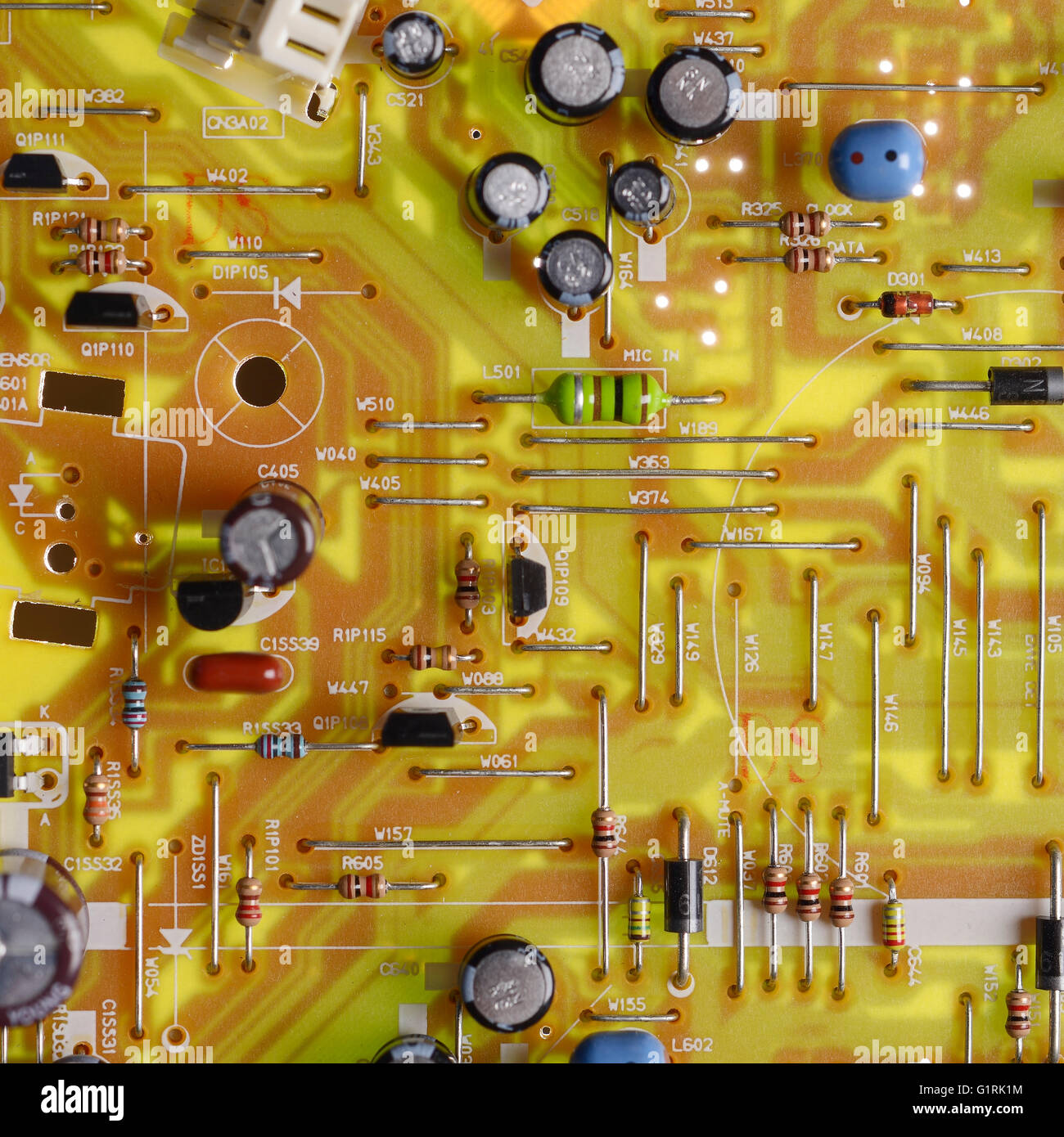 Printed circuit board abstract close up detail Stock Photo