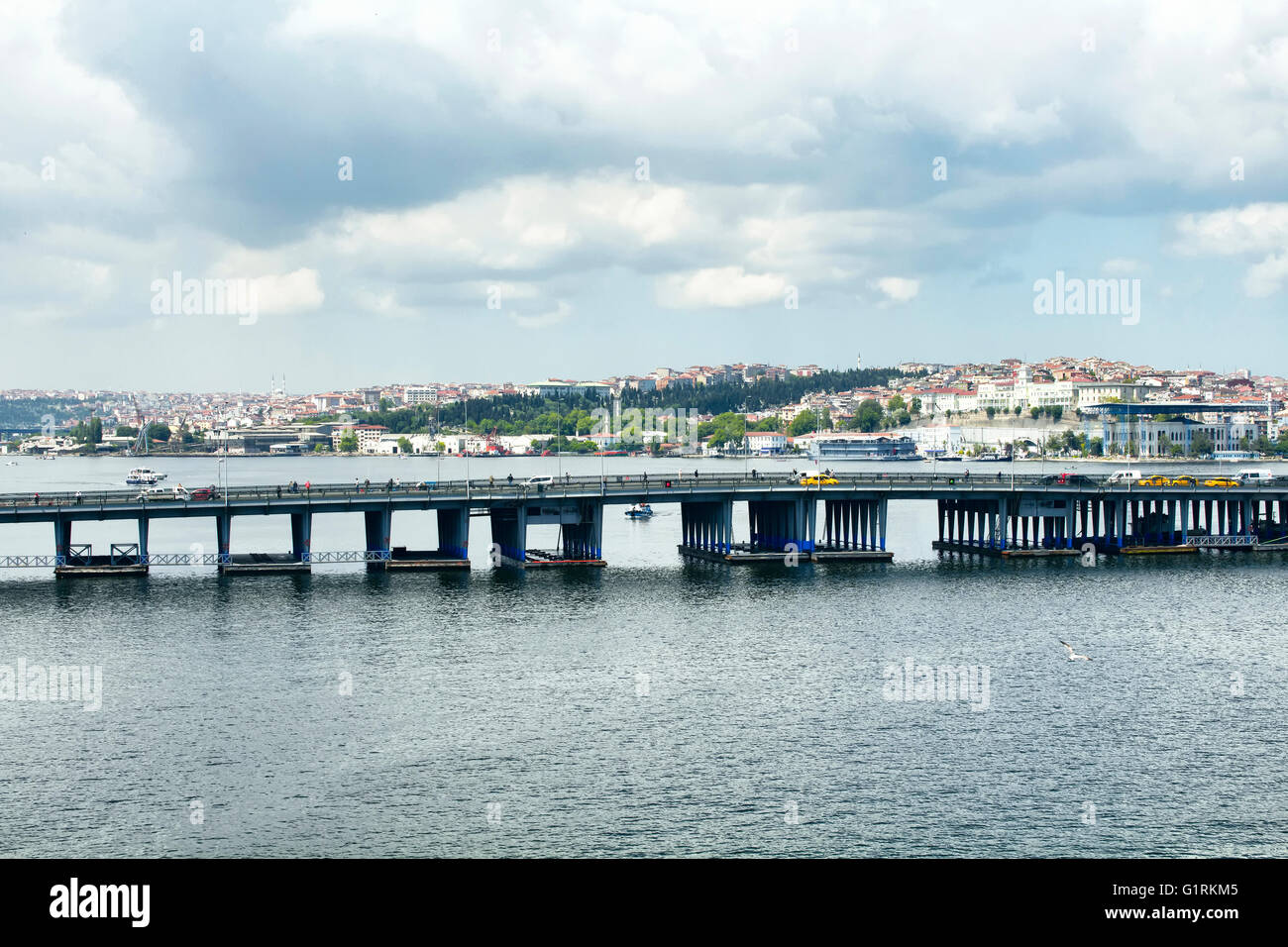 Unkapani Ataturk bridge in Halic/Istanbul Stock Photo