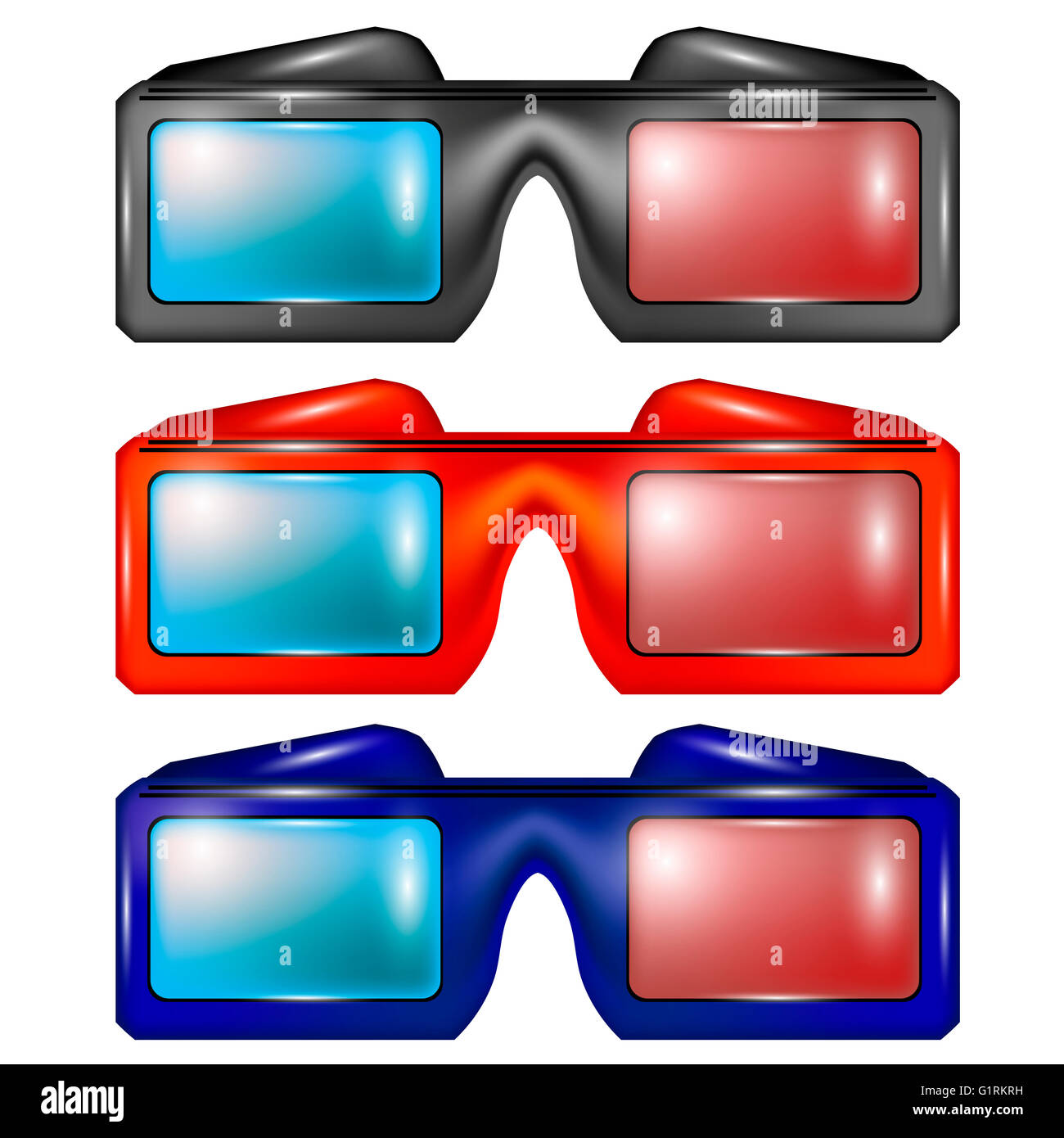 Set of Colorful Glasses for Watching Movies Stock Photo Alamy