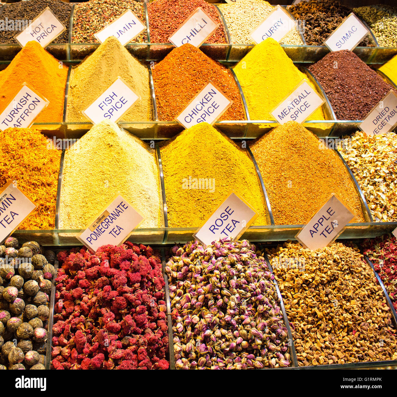 Spice market in Eminonu/Istanbul Stock Photo