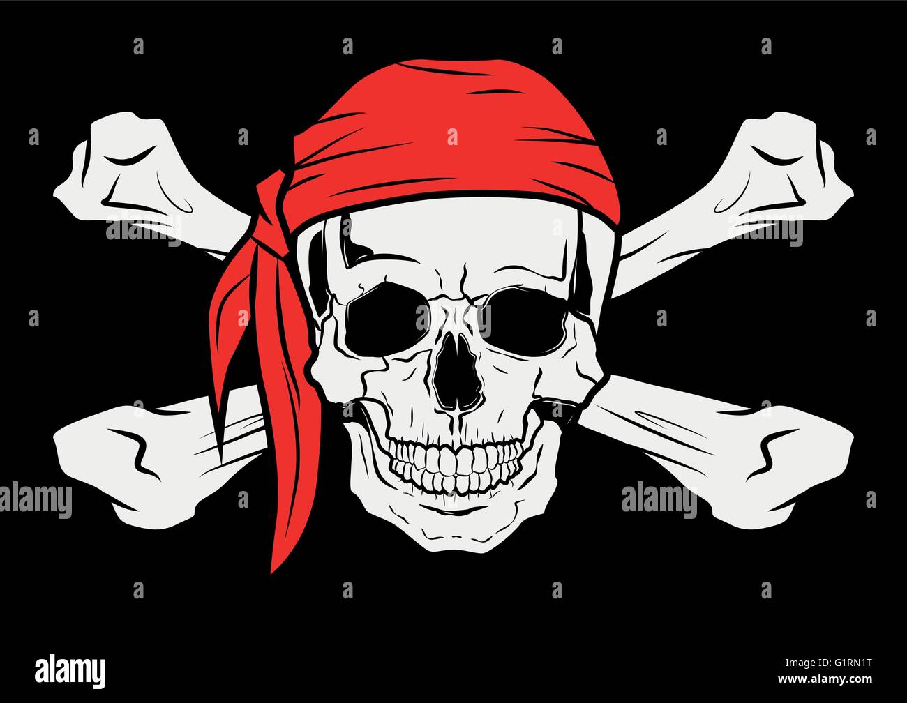 Illustration Vector Graphic Skull Pirate for the creative use in graphic design Stock Vector
