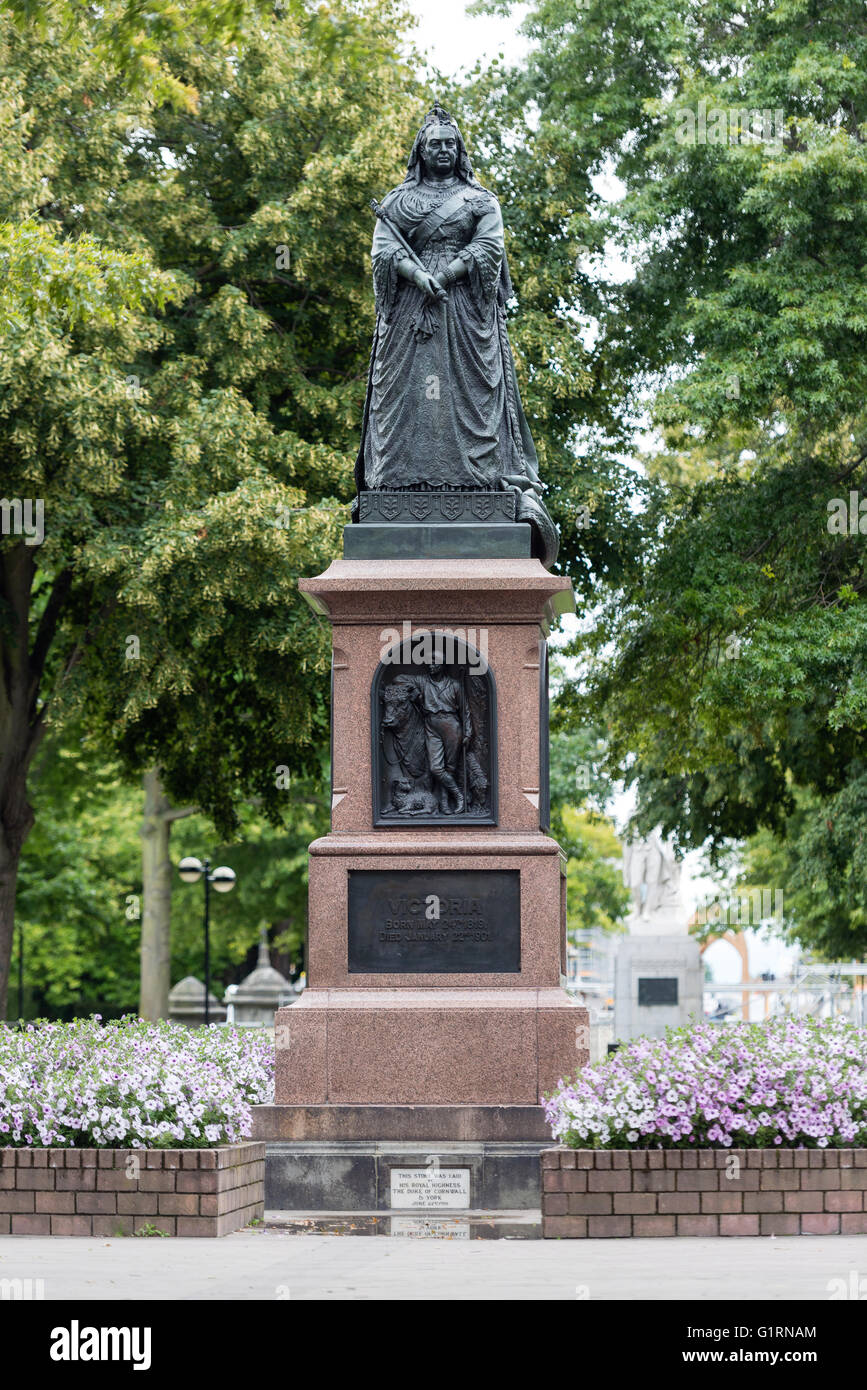 Queen Victoria Statue, Victoria Square, Christchurch, Canterbury, New Zealand Stock Photo