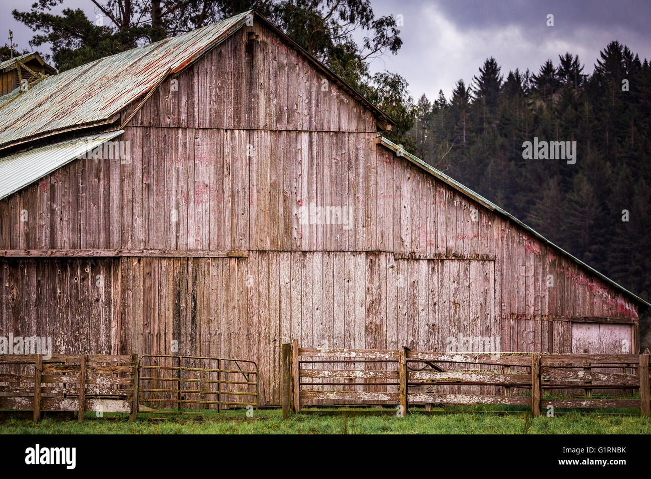 Old Barn Landscape Stock Photo