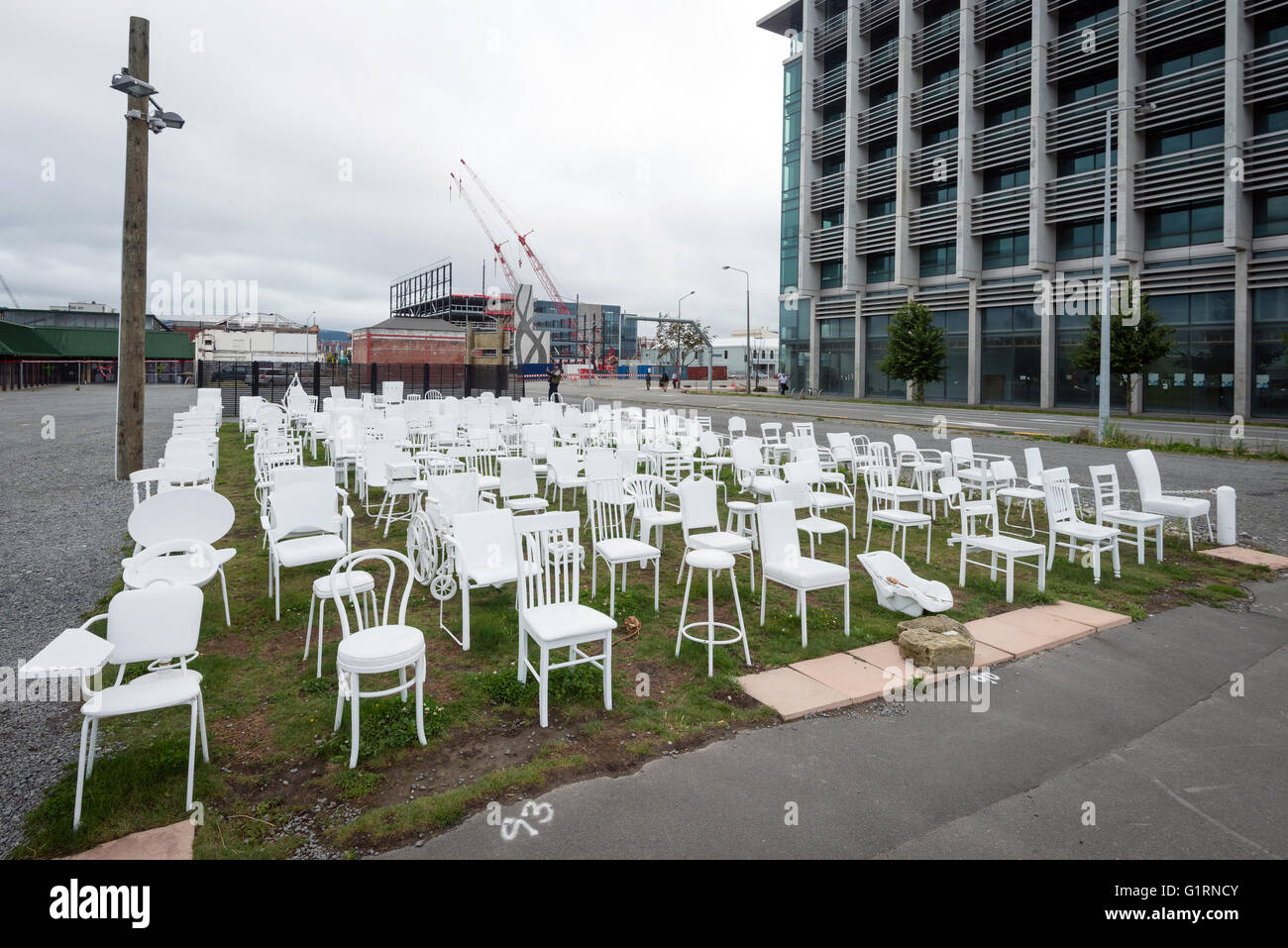 New zealand christchurch empty chairs hires stock photography and