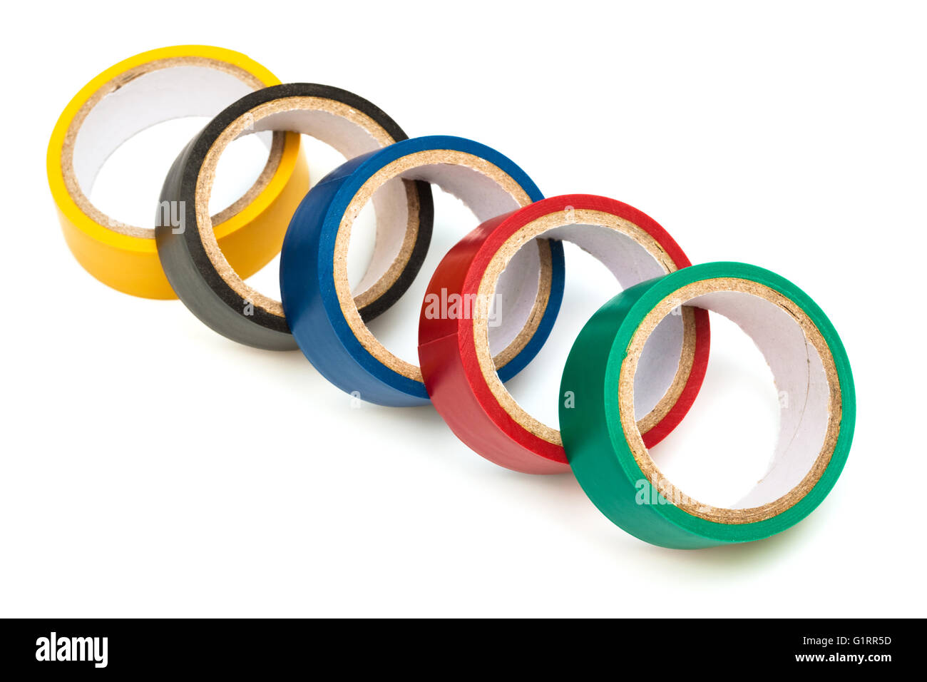 colored electrical tape on white background Stock Photo - Alamy