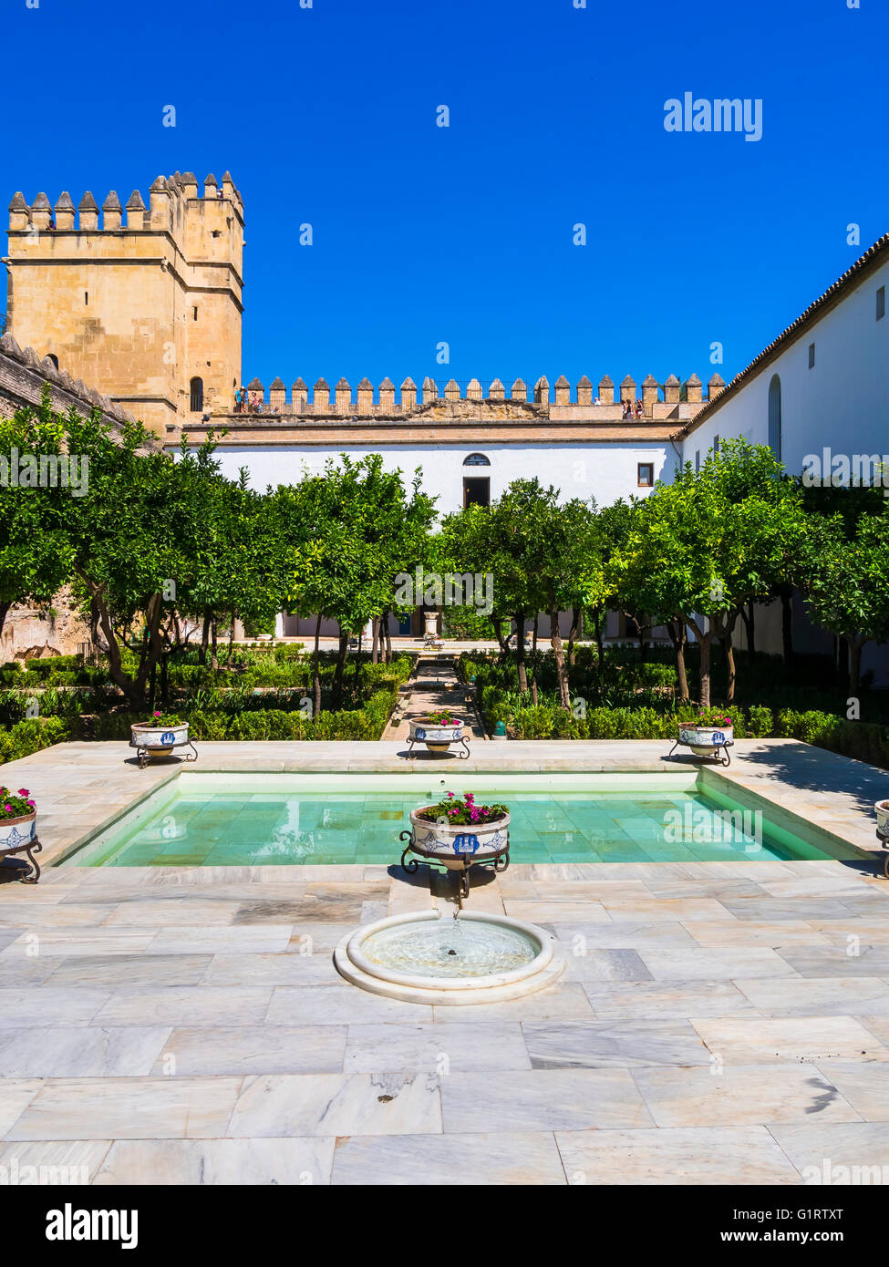 The gardens of Alcázar de los Reyes Cristianos, residence Alcazar, Córdoba province, Andalucía, Spain Stock Photo