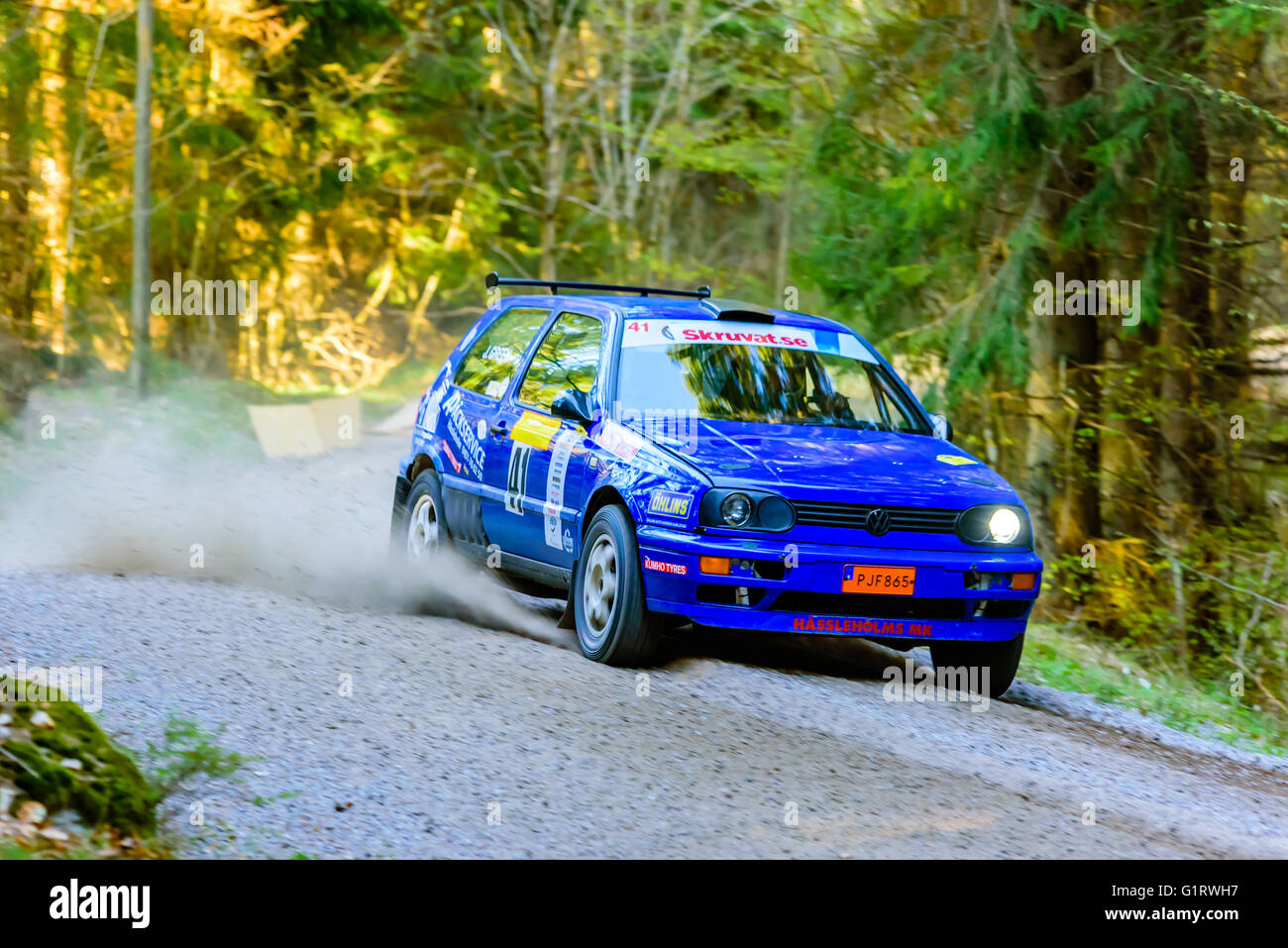 Blue rally car in race hi-res stock photography and images - Alamy